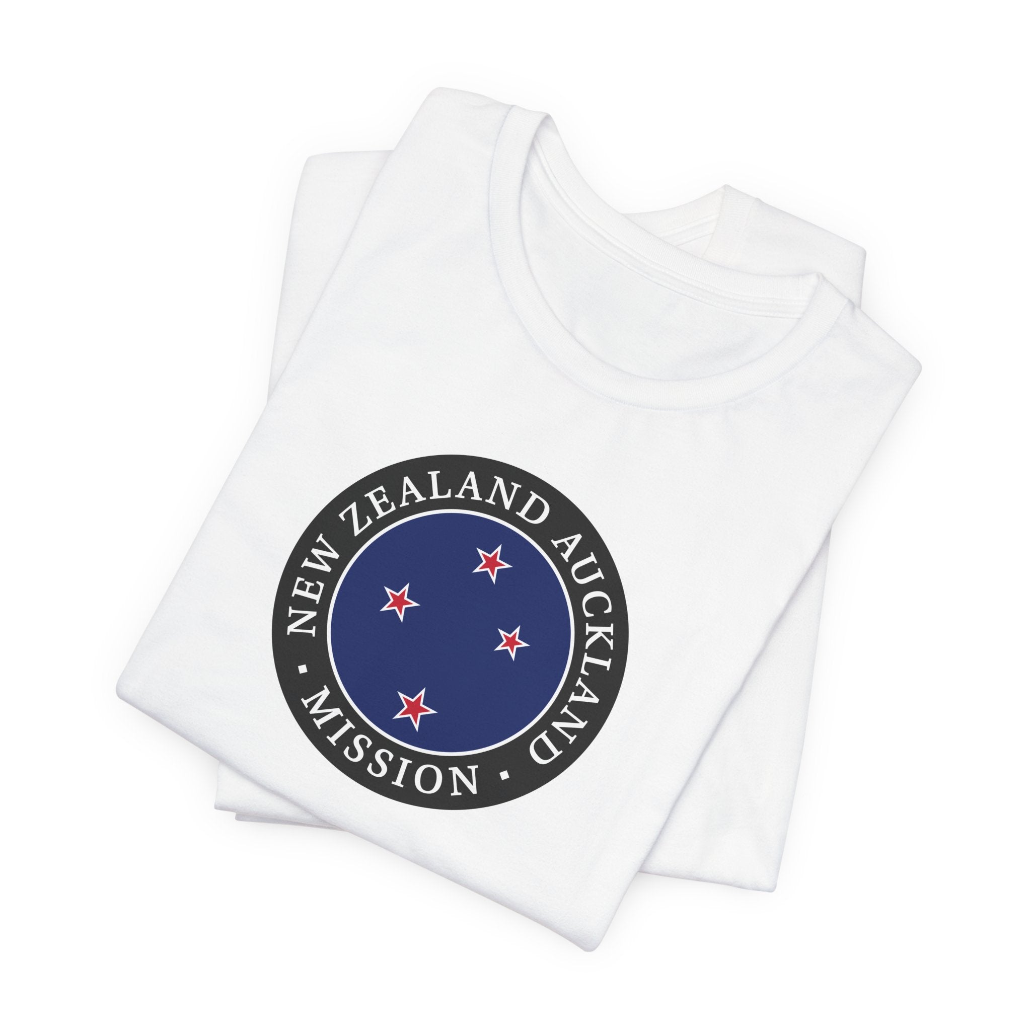 New Zealand Auckland Mission Flag Logo (Black Border) T-shirt - Latter-Day Saint LDS Missionary Gift - Book of Mormon