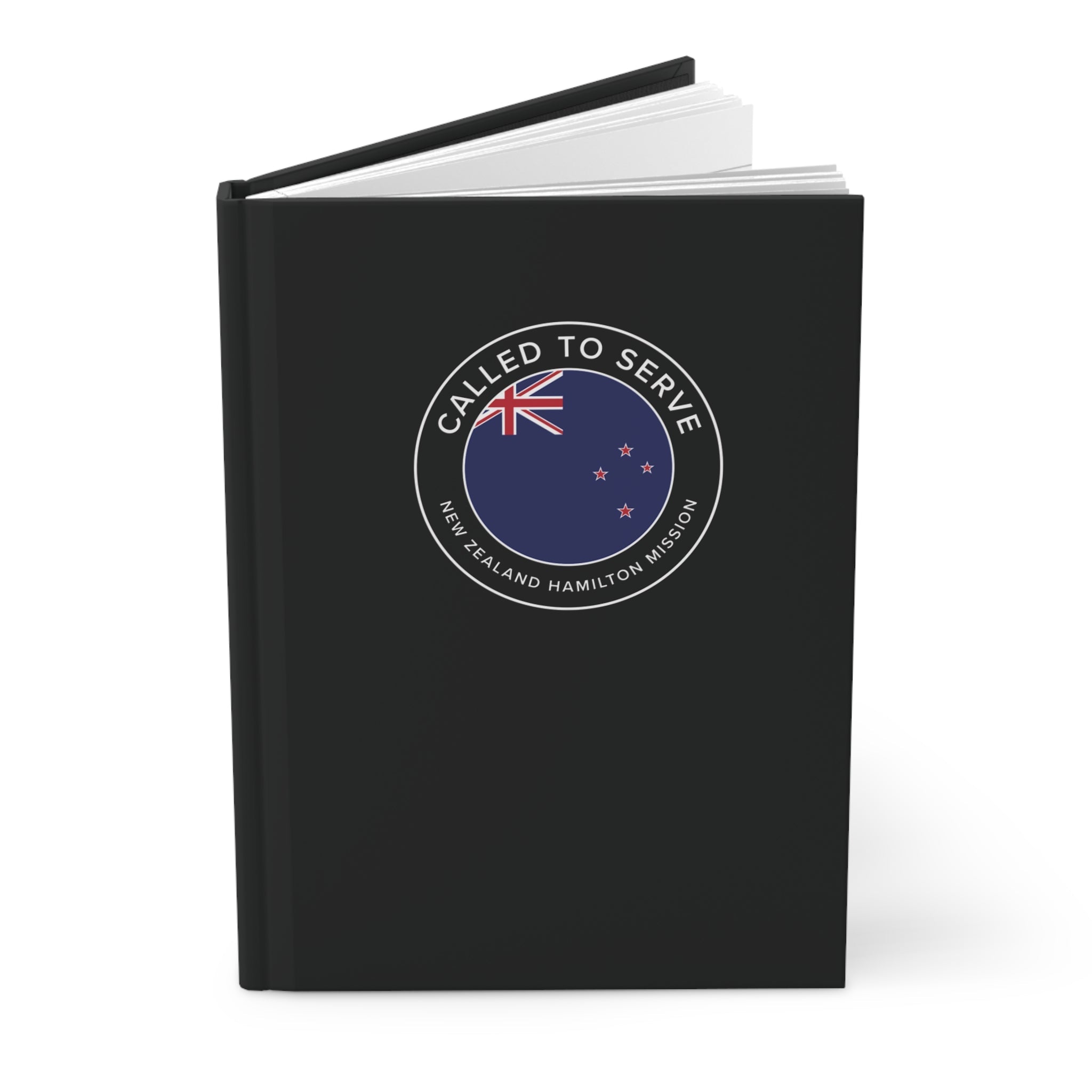 New Zealand Hamilton Mission Circle Flag Called to Serve Black Hardcover Journal Matte - Latter-Day Saint LDS Missionary Gift - Book of Mormon