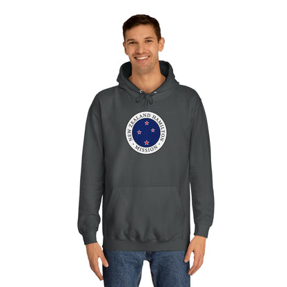 New Zealand Hamilton Mission Flag Logo (White Border) College Hoodie - Latter-Day Saint LDS Missionary Gift - Book of Mormon