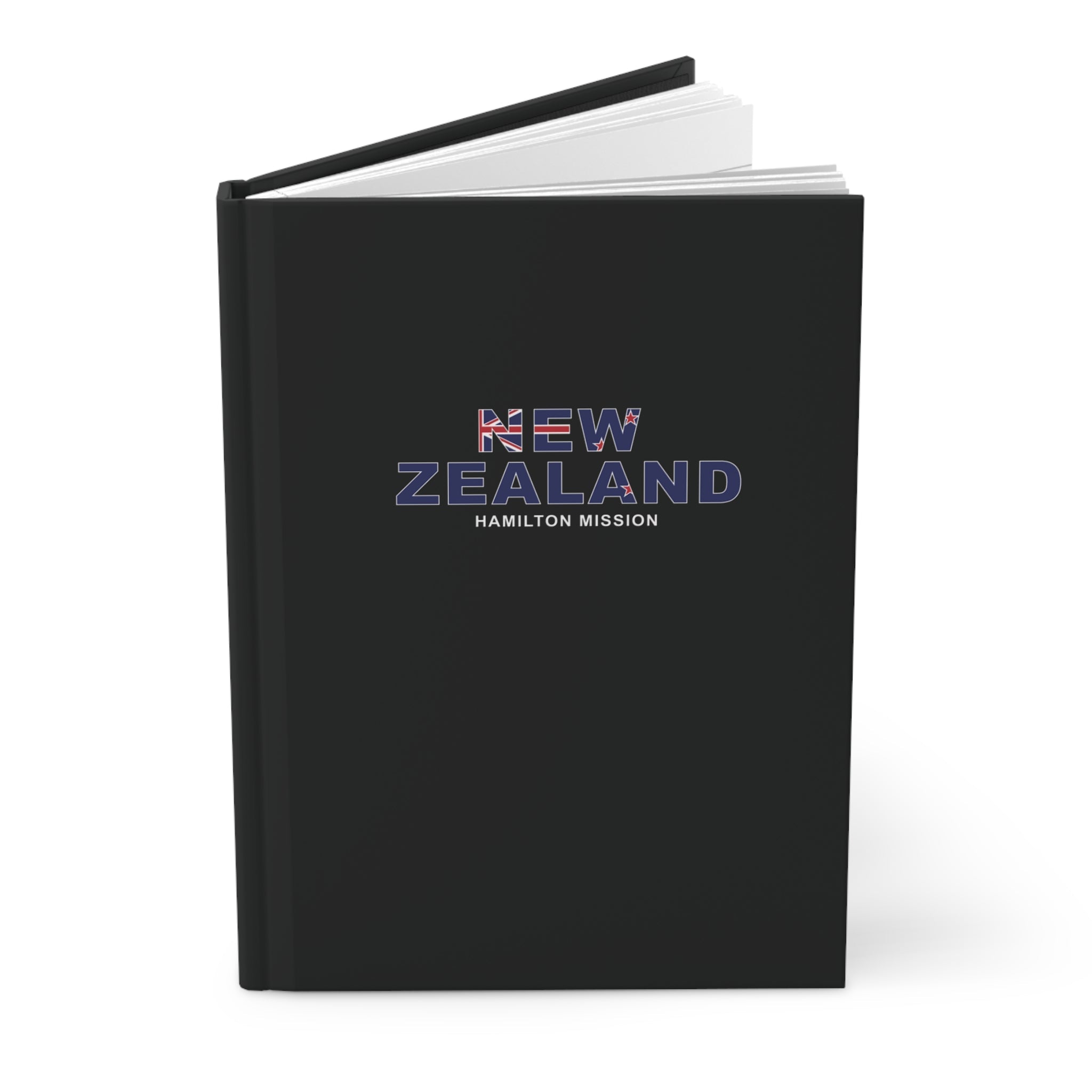 New Zealand Hamilton Mission Flag Title Black Hardcover Journal Matte - Latter-Day Saint LDS Missionary Gift - Book of Mormon