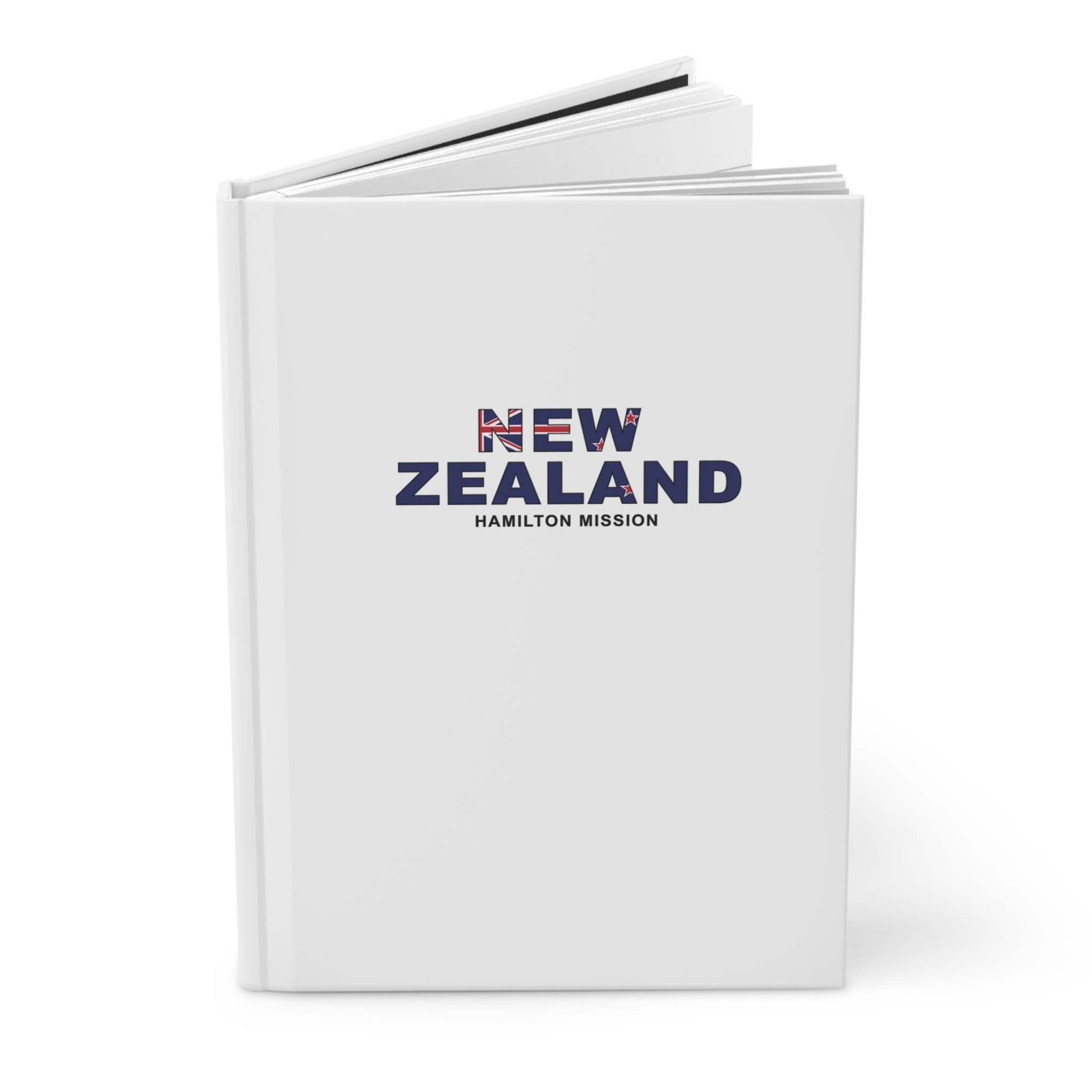 New Zealand Hamilton Mission Flag Title White Hardcover Journal Matte - Latter-Day Saint LDS Missionary Gift - Book of Mormon