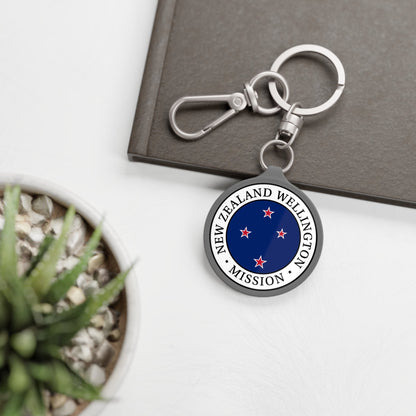 New Zealand Wellington Mission Circle Flag Key Tag - Latter-Day Saint LDS Missionary Gift - Book of Mormon