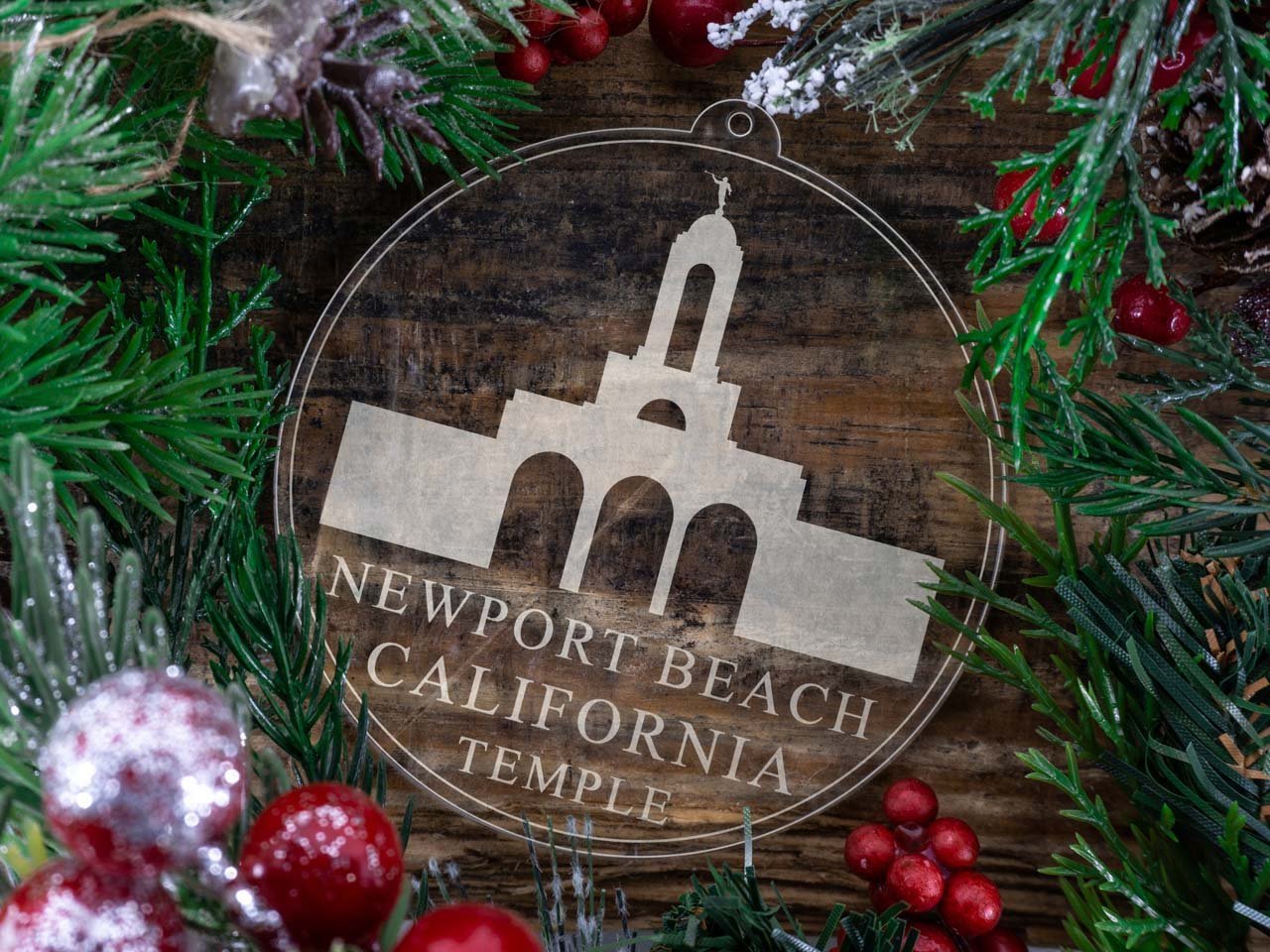 Newport Beach California Temple Christmas Ornament - Latter-Day Saint LDS Missionary Gift - Book of Mormon