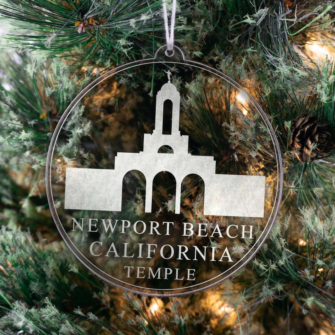 Newport Beach California Temple Christmas Ornament - Latter-Day Saint LDS Missionary Gift - Book of Mormon