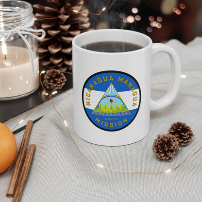 Nicaragua Managua North Mission Circular Flag White Ceramic Mug - Mission Wishlist - LDS Missionary Gift Store