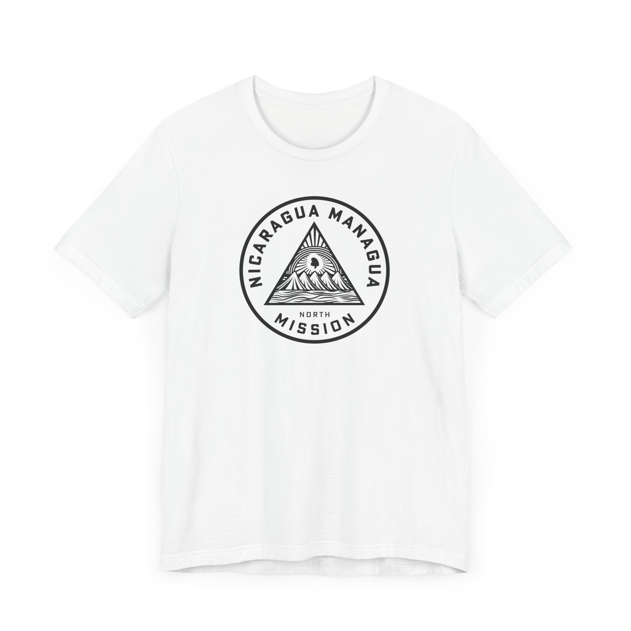 Nicaragua Managua North Mission Circular Monochrome Logo T-Shirt - Latter-Day Saint LDS Missionary Gift - Book of Mormon