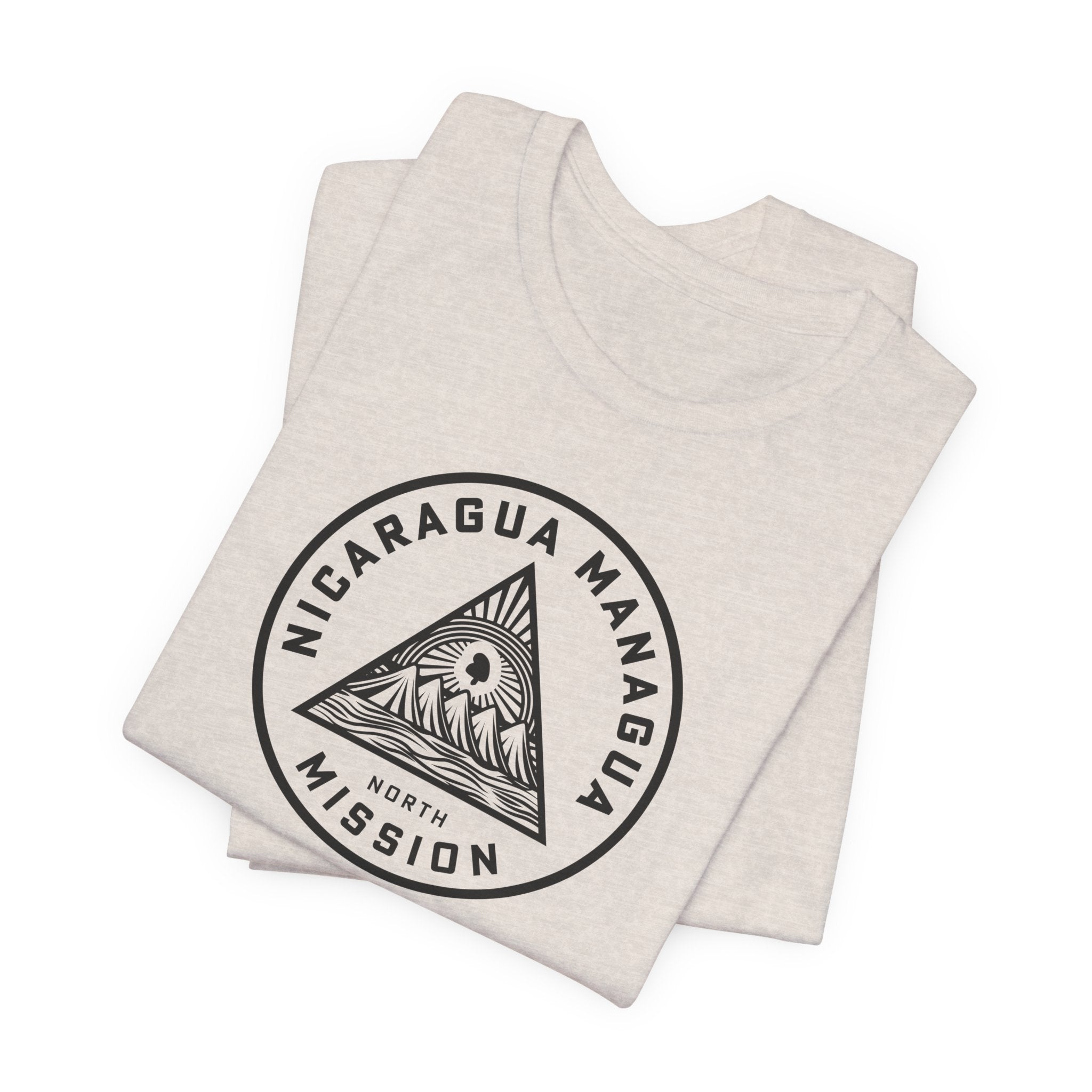Nicaragua Managua North Mission Circular Monochrome Logo T-Shirt - Latter-Day Saint LDS Missionary Gift - Book of Mormon