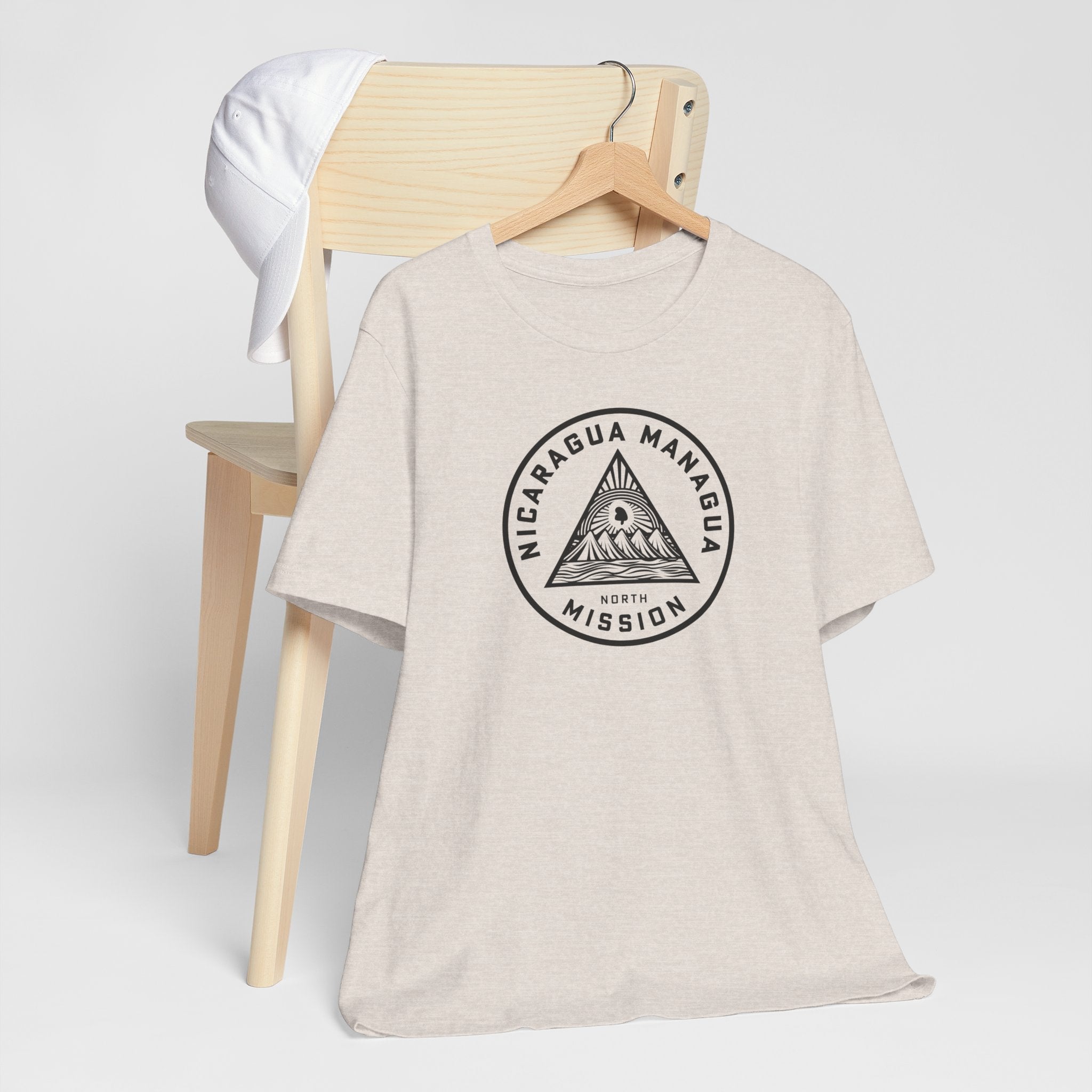 Nicaragua Managua North Mission Circular Monochrome Logo T-Shirt - Latter-Day Saint LDS Missionary Gift - Book of Mormon