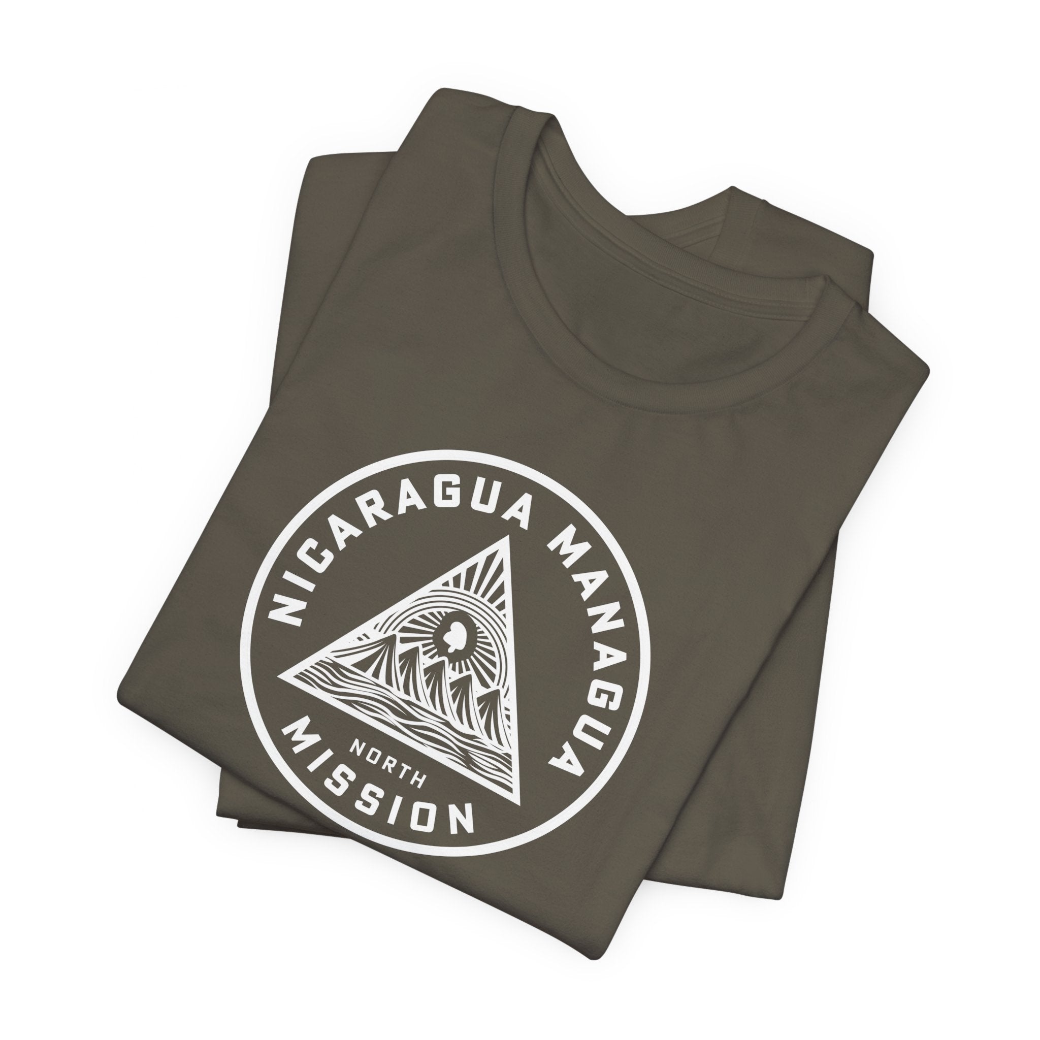 Nicaragua Managua North Mission Circular Monochrome Logo T-Shirt - Latter-Day Saint LDS Missionary Gift - Book of Mormon