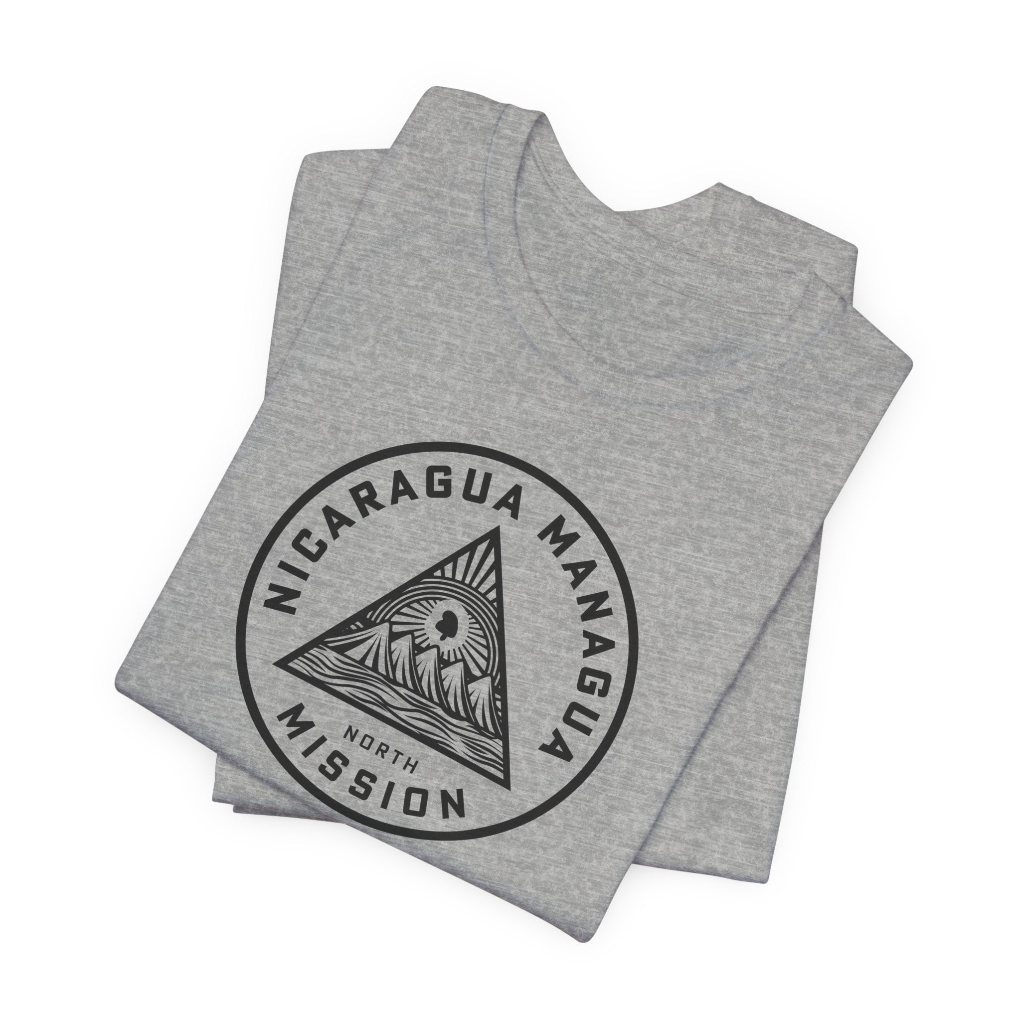 Nicaragua Managua North Mission Circular Monochrome Logo T-Shirt - Latter-Day Saint LDS Missionary Gift - Book of Mormon