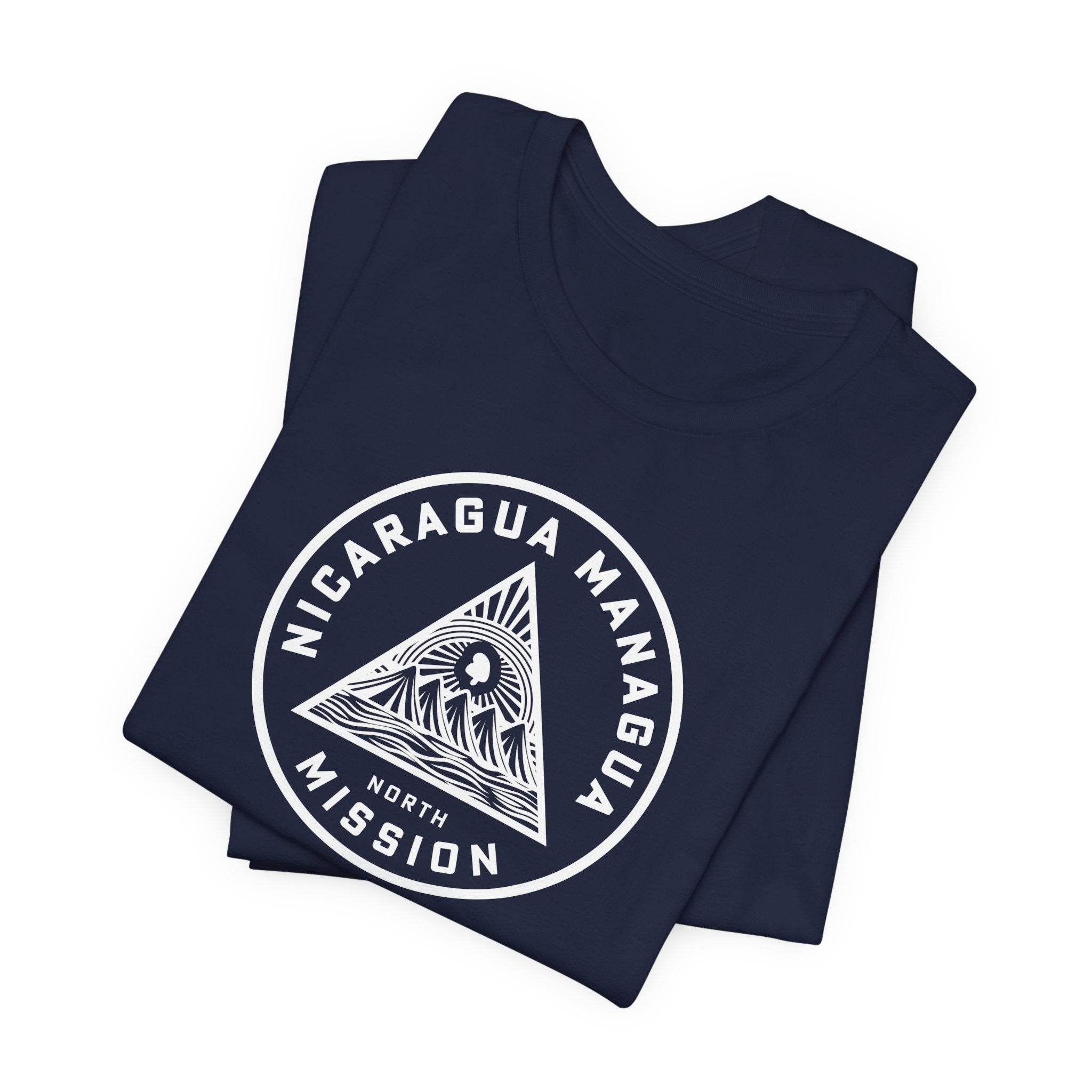 Nicaragua Managua North Mission Circular Monochrome Logo T-Shirt - Latter-Day Saint LDS Missionary Gift - Book of Mormon