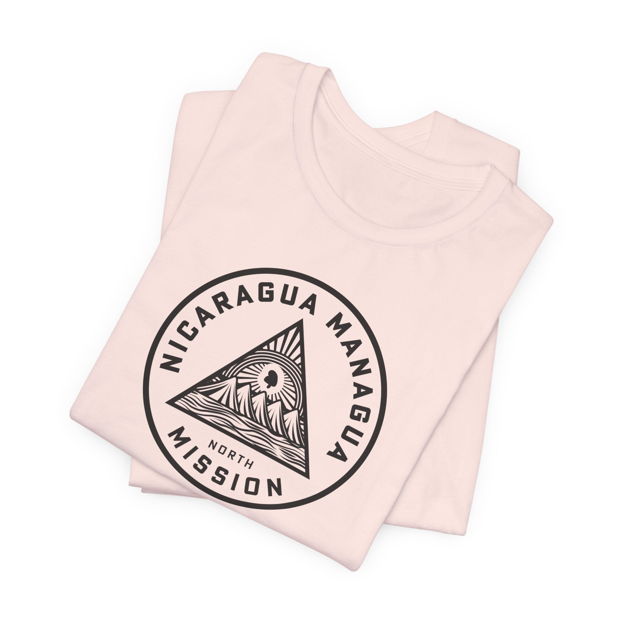 Nicaragua Managua North Mission Circular Monochrome Logo T-Shirt - Latter-Day Saint LDS Missionary Gift - Book of Mormon