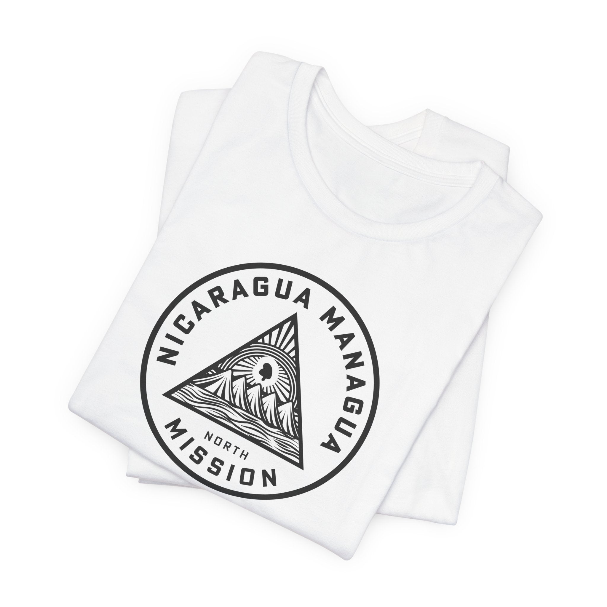 Nicaragua Managua North Mission Circular Monochrome Logo T-Shirt - Latter-Day Saint LDS Missionary Gift - Book of Mormon