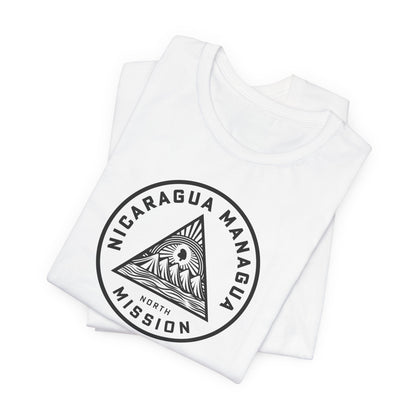 Nicaragua Managua North Mission Circular Monochrome Logo T-Shirt - Latter-Day Saint LDS Missionary Gift - Book of Mormon