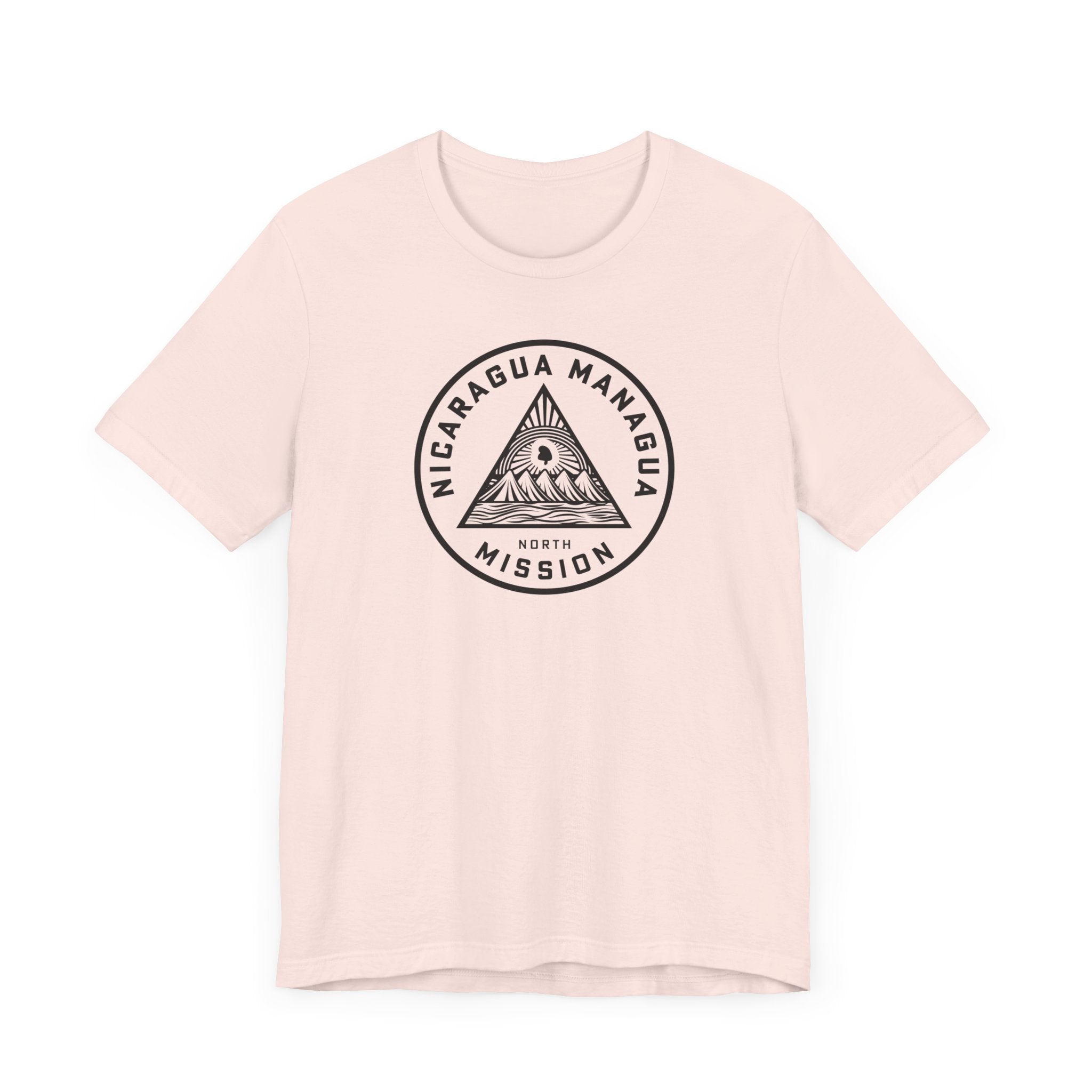 Nicaragua Managua North Mission Circular Monochrome Logo T-Shirt - Latter-Day Saint LDS Missionary Gift - Book of Mormon