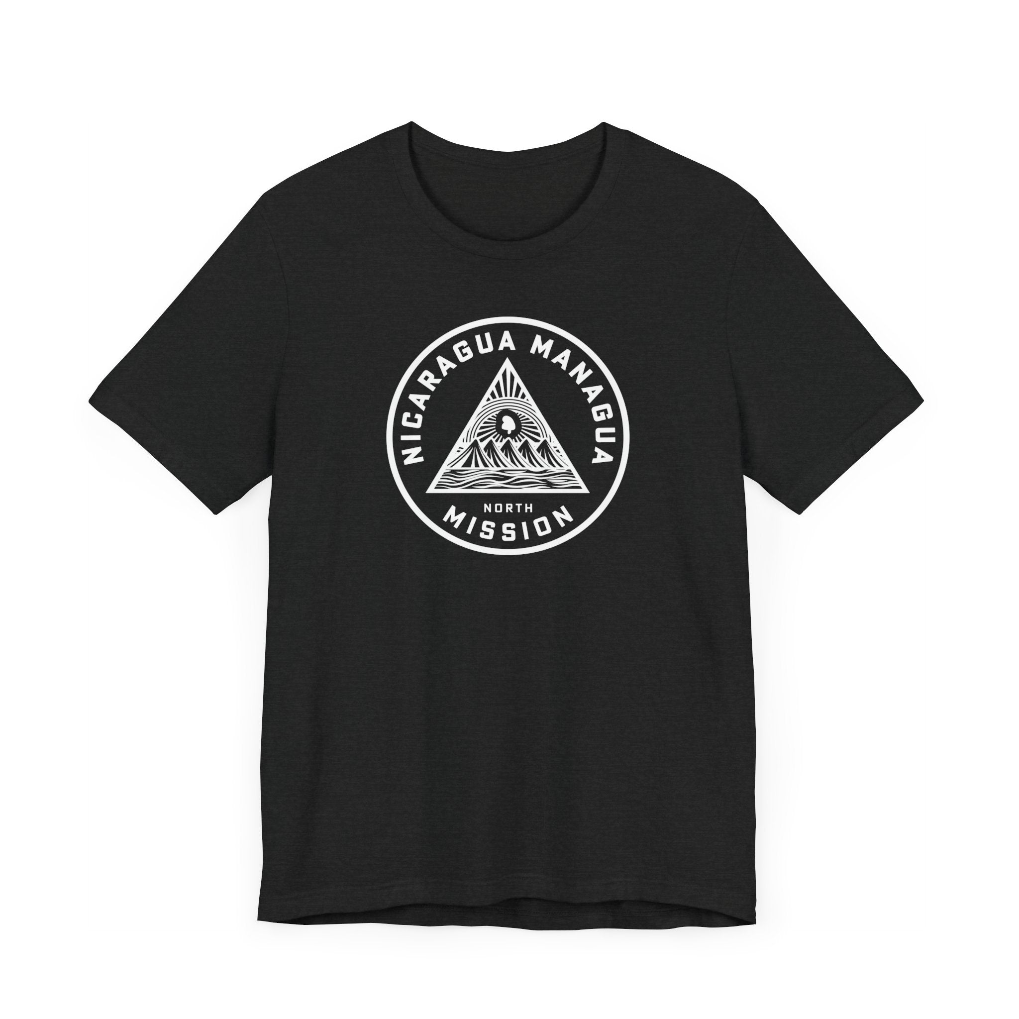 Nicaragua Managua North Mission Circular Monochrome Logo T-Shirt - Latter-Day Saint LDS Missionary Gift - Book of Mormon
