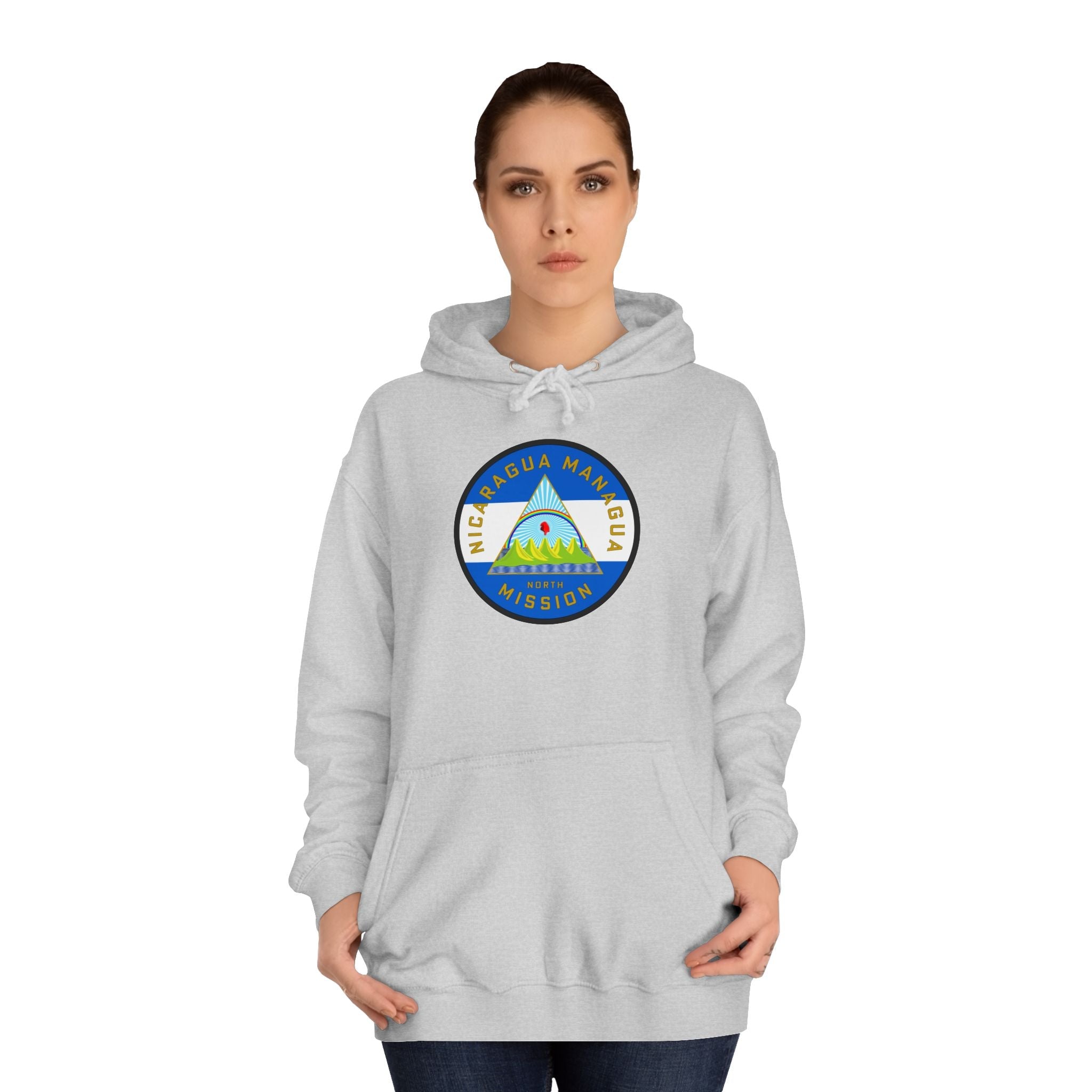 Nicaragua Managua North Mission Flag Logo (White Border) College Hoodie - Latter-Day Saint LDS Missionary Gift - Book of Mormon