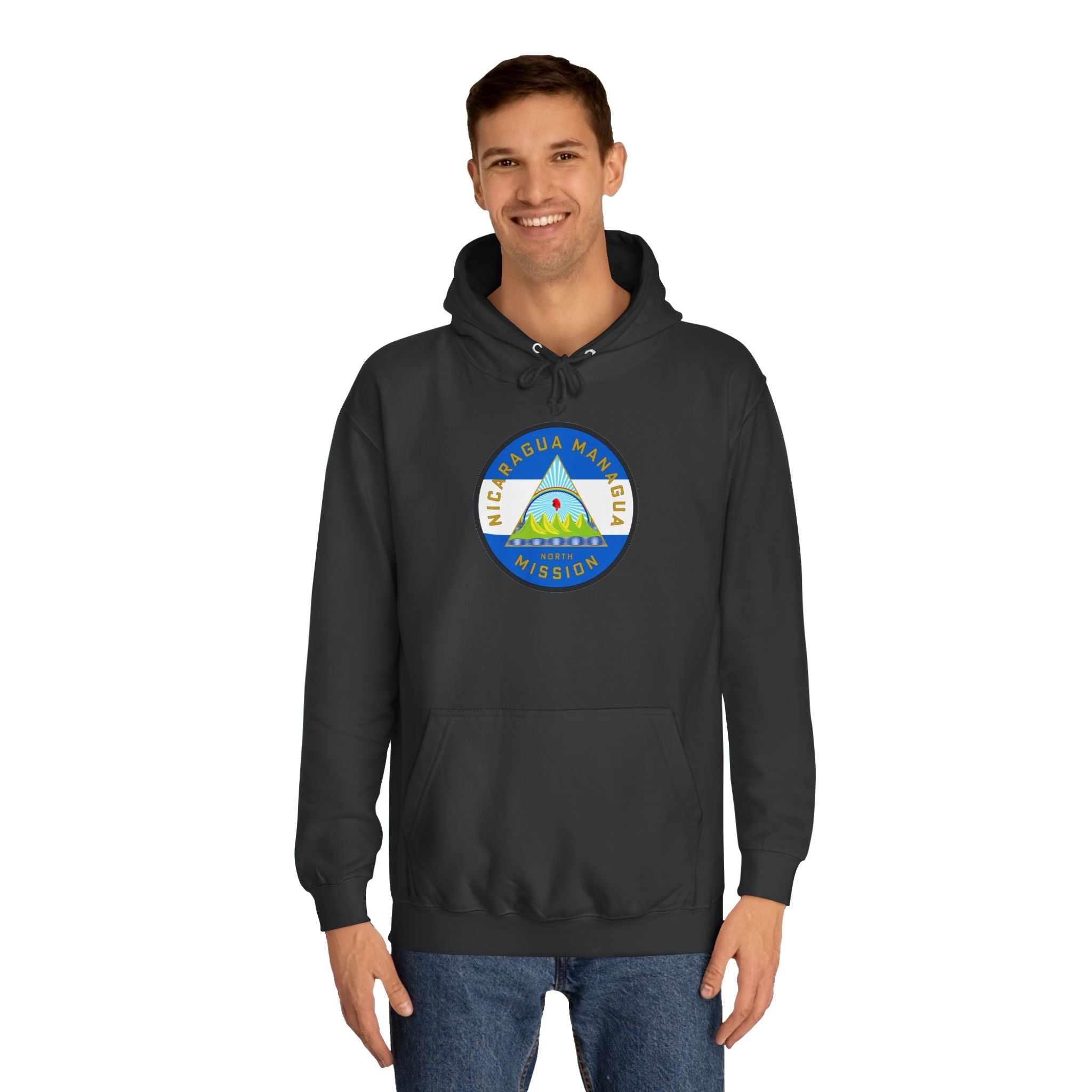 Nicaragua Managua North Mission Flag Logo (White Border) College Hoodie - Latter-Day Saint LDS Missionary Gift - Book of Mormon