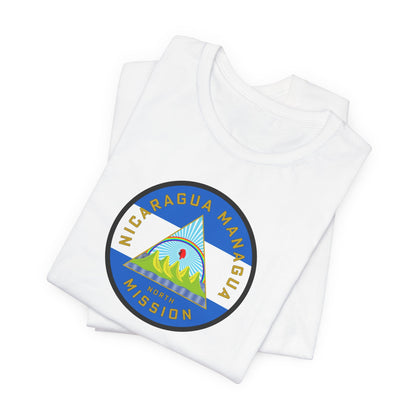 Nicaragua Managua North Mission Flag Logo (White Border) T-shirt - Mission Wishlist - LDS Missionary Gift Store