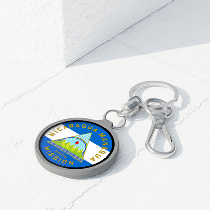 Nicaragua Managua South Mission Circle Flag Key Tag - Latter-Day Saint LDS Missionary Gift - Book of Mormon