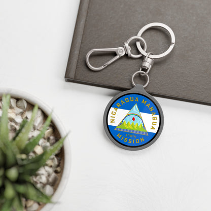 Nicaragua Managua South Mission Circle Flag Key Tag - Latter-Day Saint LDS Missionary Gift - Book of Mormon