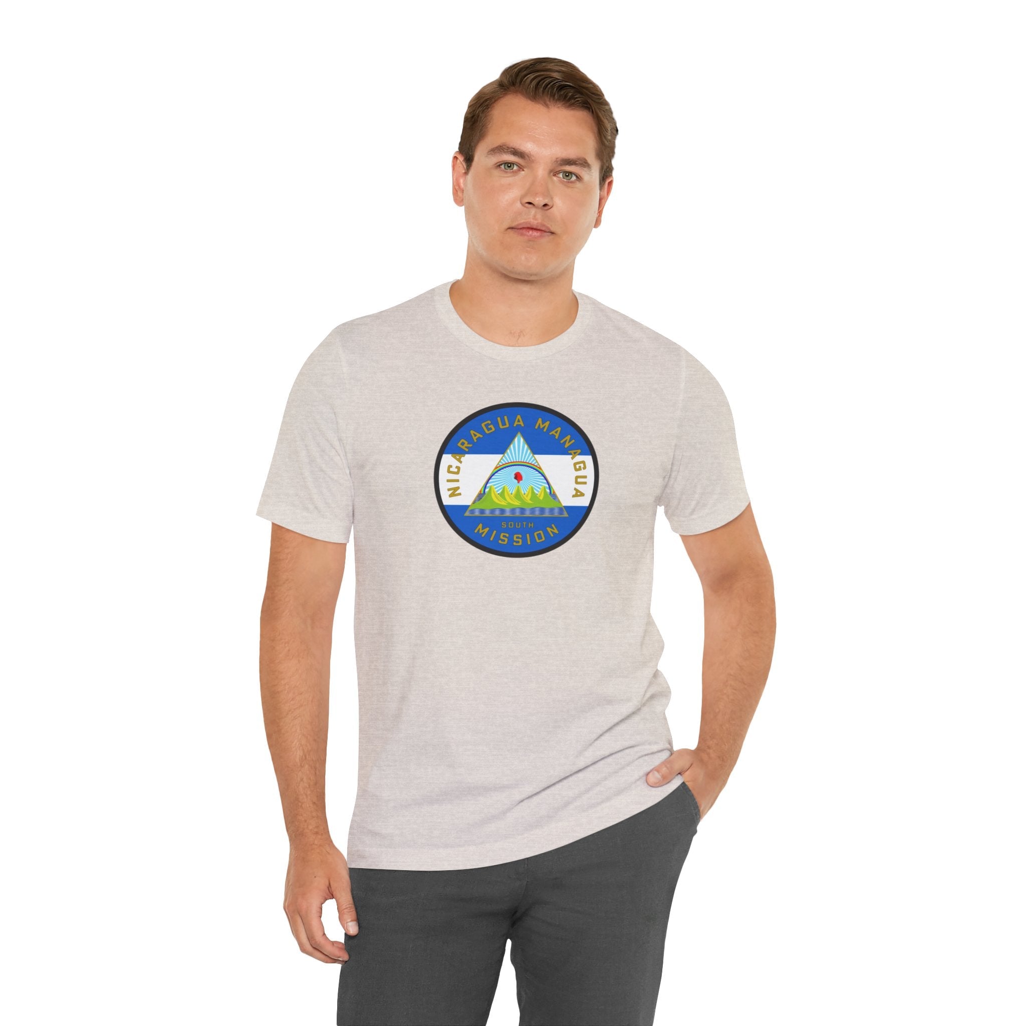 Nicaragua Managua South Mission Flag Logo (White Border) T-shirt - Latter-Day Saint LDS Missionary Gift - Book of Mormon