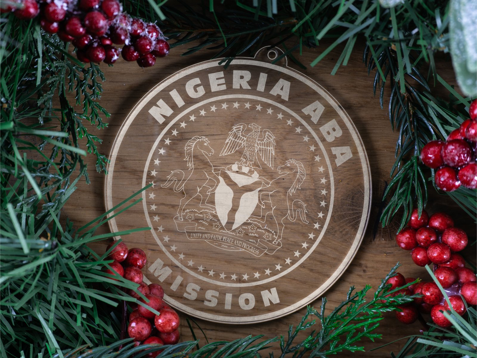 LDS Nigeria Aba Mission Christmas Ornament with Christmas Decorations