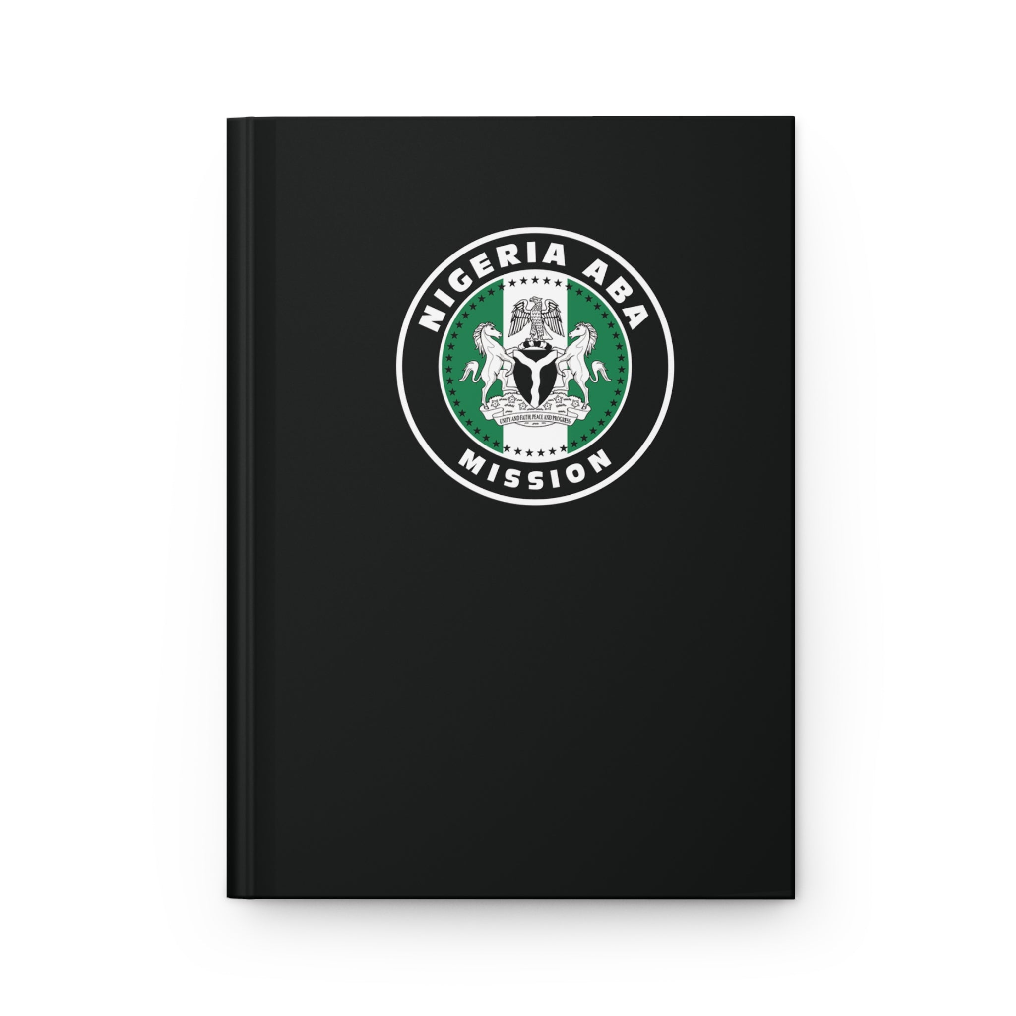 Nigeria Aba Mission Logo Design Black Hardcover Journal Matte - Latter-Day Saint LDS Missionary Gift - Book of Mormon