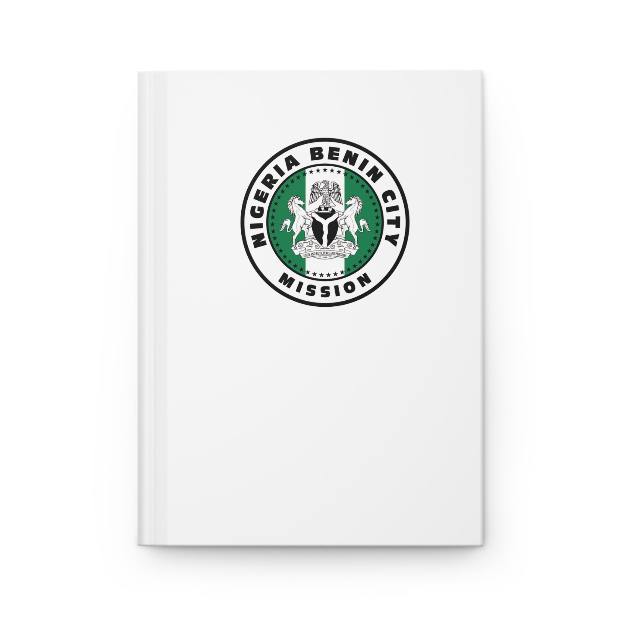 Nigeria Benin City Mission Logo Design White Hardcover Journal Matte - Latter-Day Saint LDS Missionary Gift - Book of Mormon