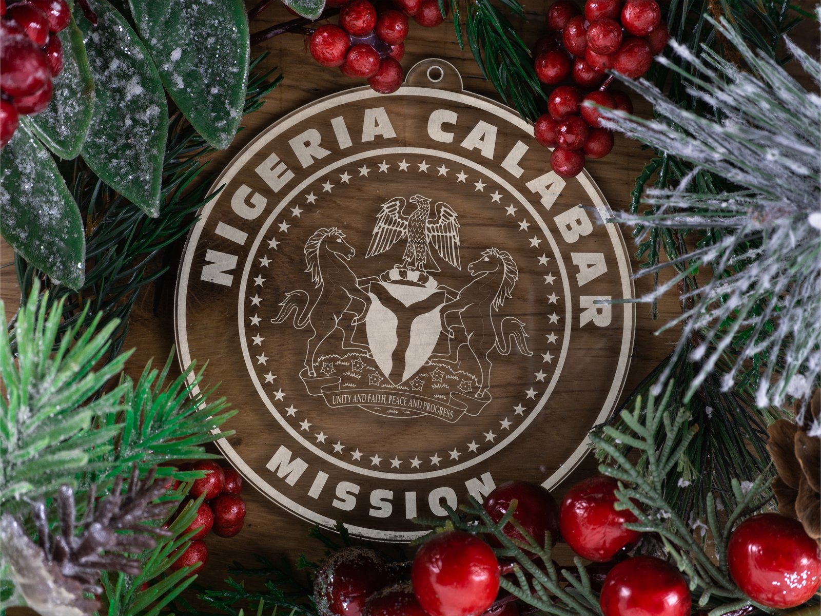 LDS Nigeria Calabar Mission Christmas Ornament with Christmas Decorations