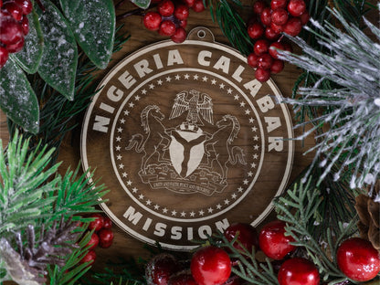 LDS Nigeria Calabar Mission Christmas Ornament with Christmas Decorations