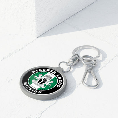 Nigeria Lagos Mission Circle Flag Key Tag - Latter-Day Saint LDS Missionary Gift - Book of Mormon