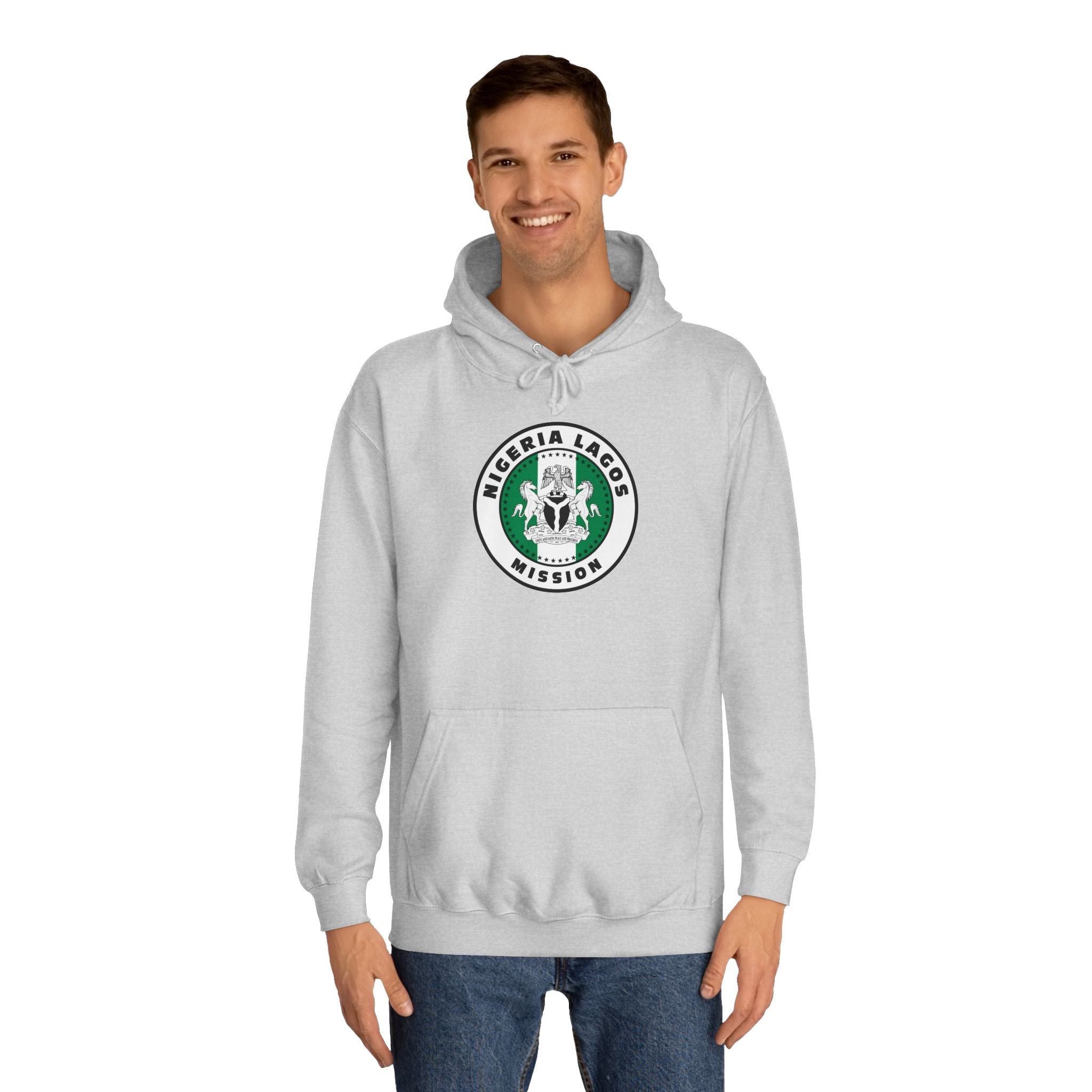 Nigeria Lagos Mission Flag Logo (White Border) College Hoodie - Latter-Day Saint LDS Missionary Gift - Book of Mormon