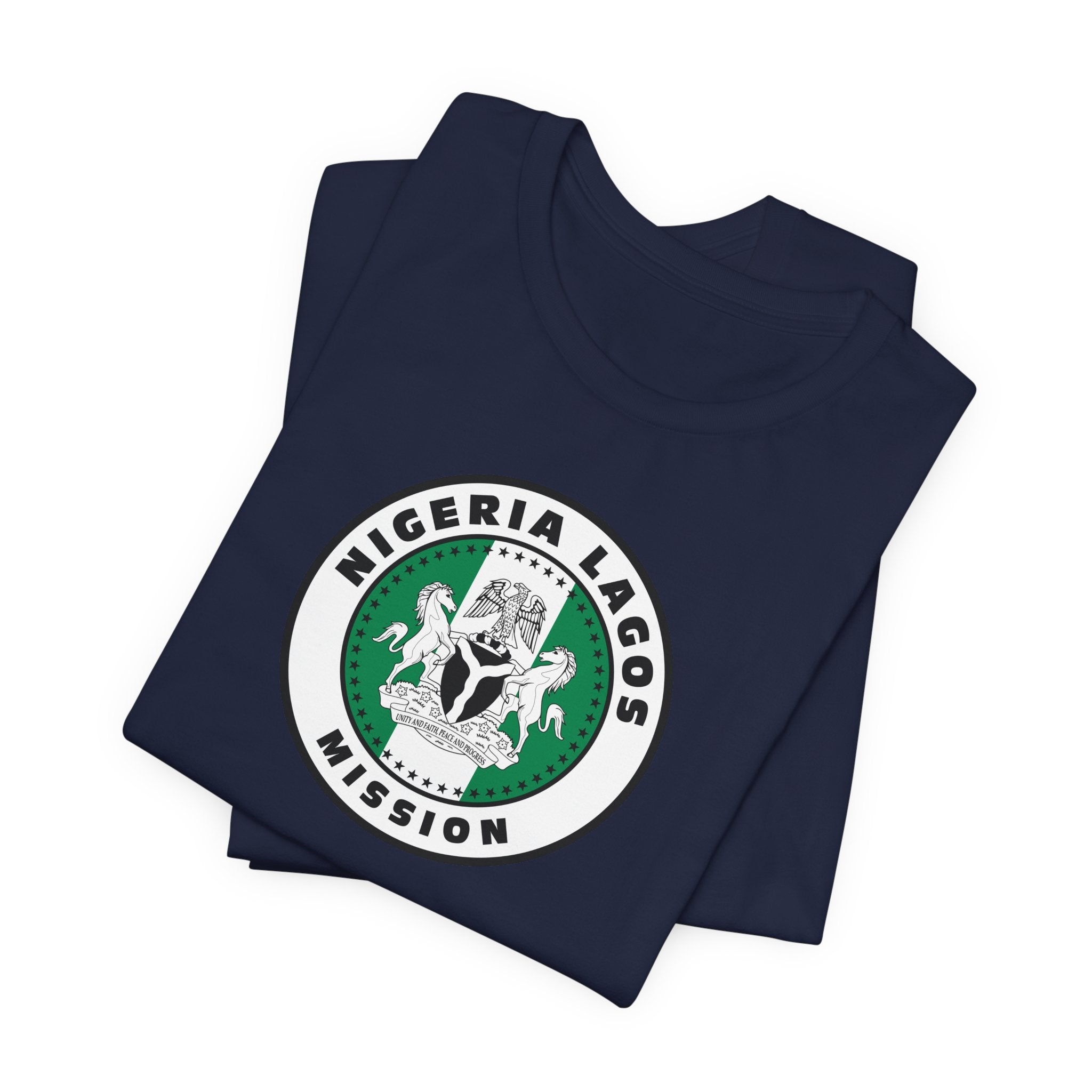 Nigeria Lagos Mission Flag Logo (White Border) T-shirt - Latter-Day Saint LDS Missionary Gift - Book of Mormon