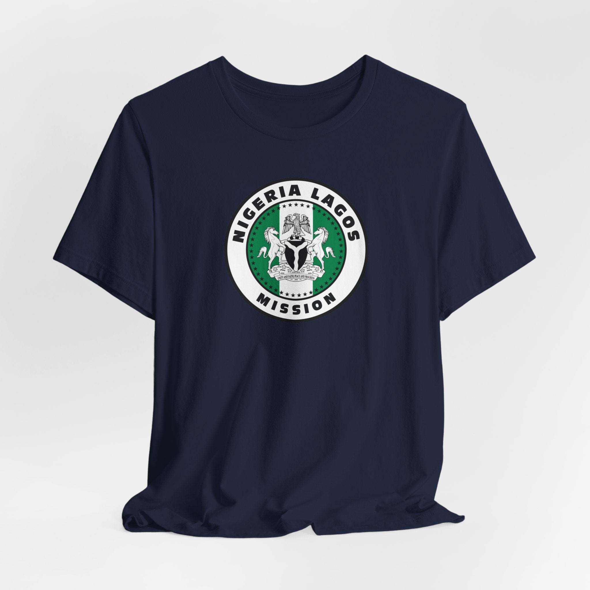 Nigeria Lagos Mission Flag Logo (White Border) T-shirt - Latter-Day Saint LDS Missionary Gift - Book of Mormon