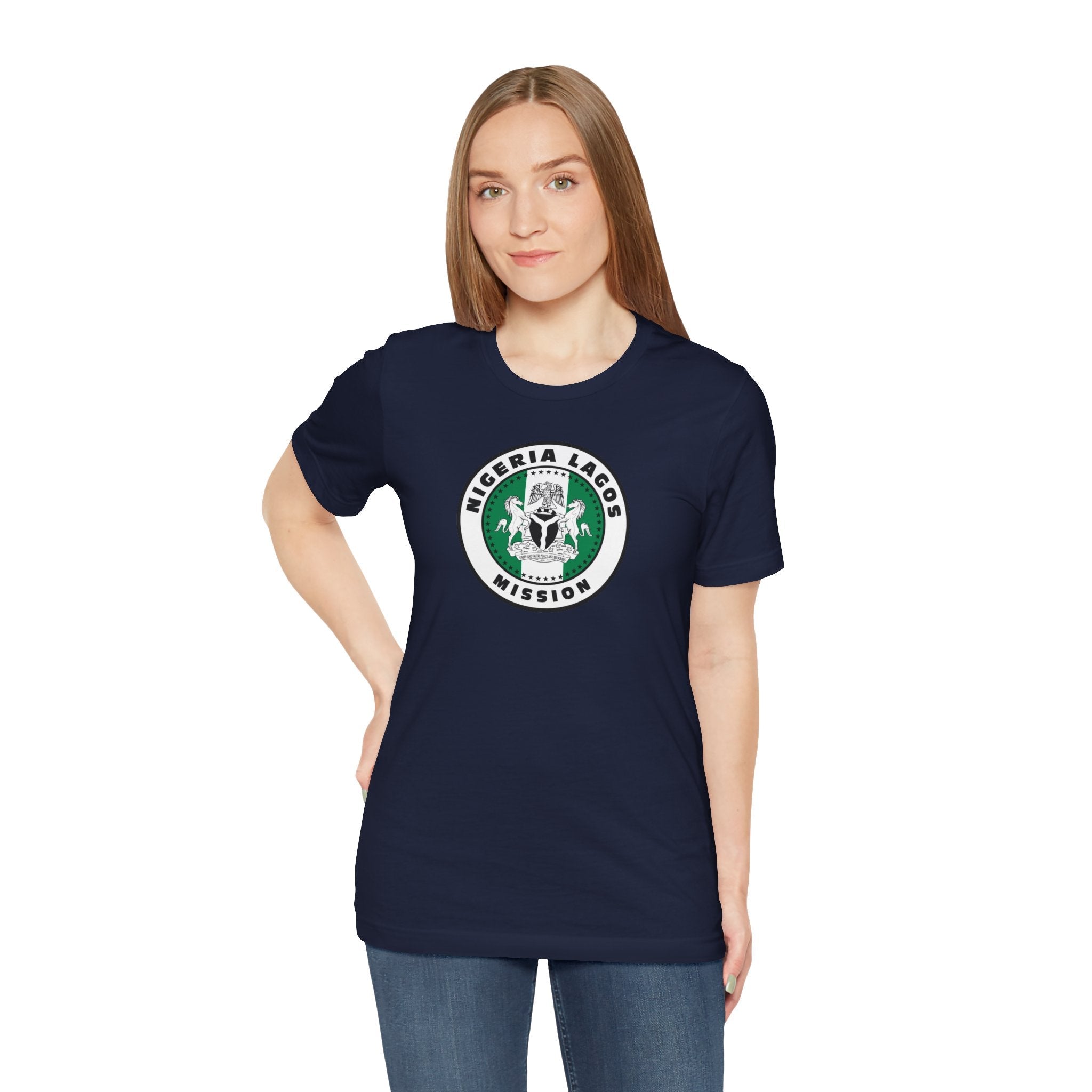 Nigeria Lagos Mission Flag Logo (White Border) T-shirt - Latter-Day Saint LDS Missionary Gift - Book of Mormon