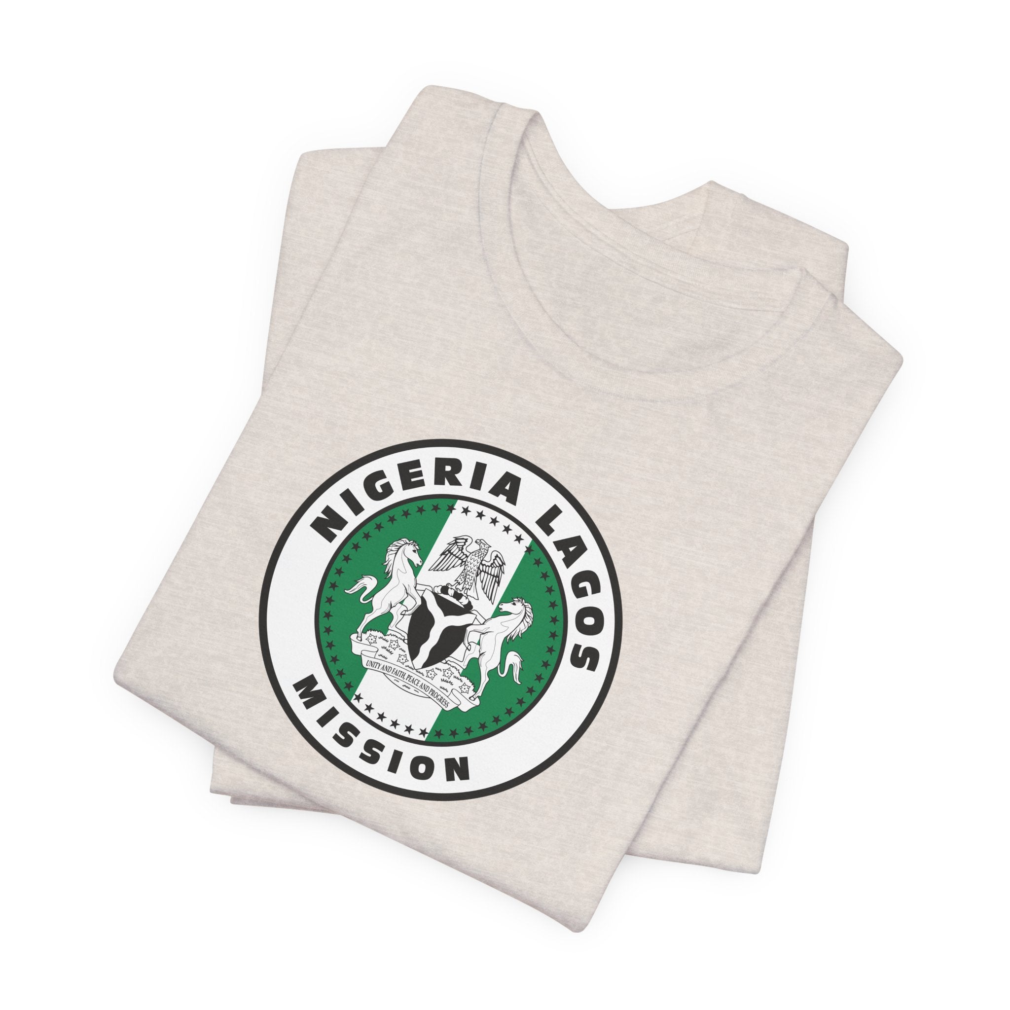 Nigeria Lagos Mission Flag Logo (White Border) T-shirt - Latter-Day Saint LDS Missionary Gift - Book of Mormon