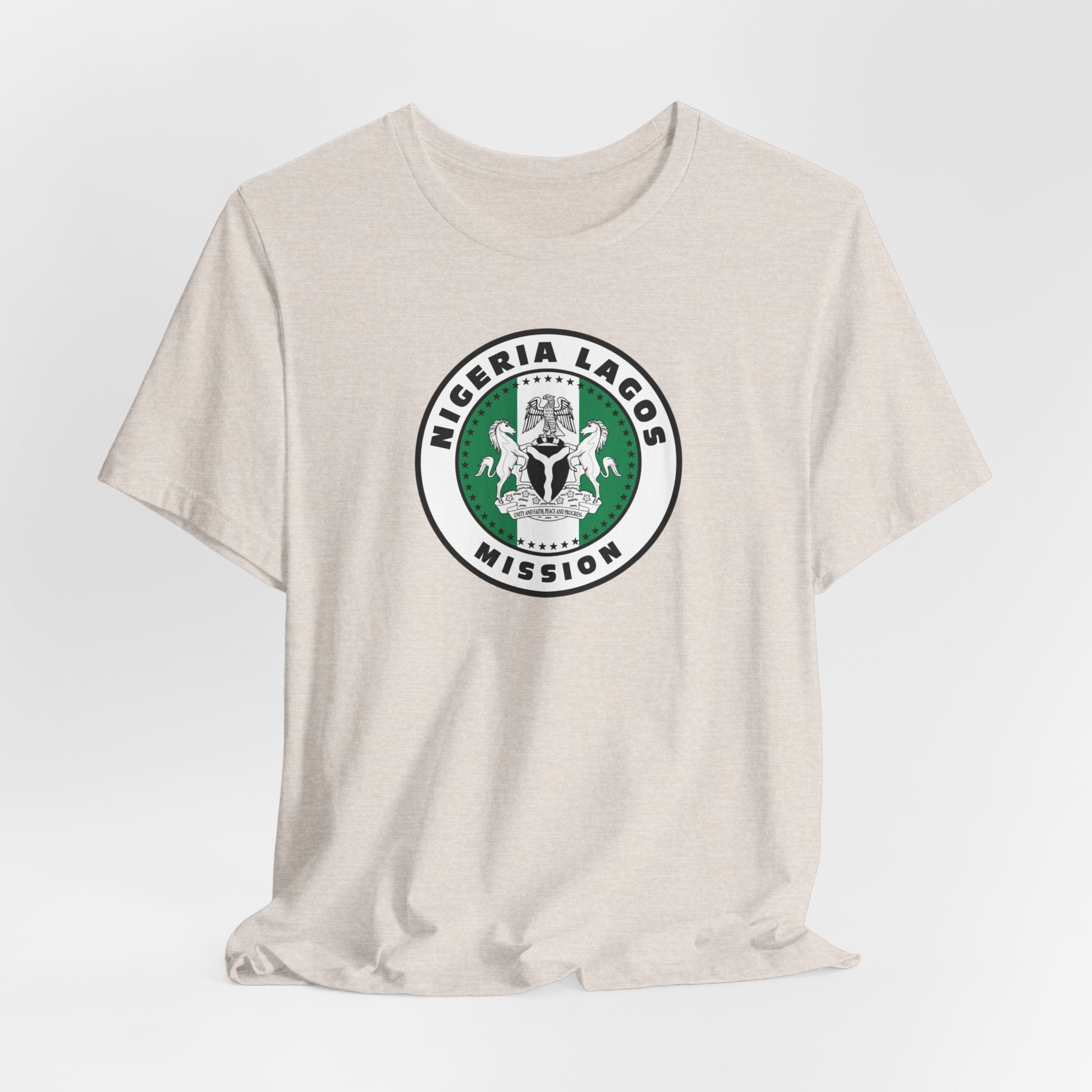 Nigeria Lagos Mission Flag Logo (White Border) T-shirt - Latter-Day Saint LDS Missionary Gift - Book of Mormon