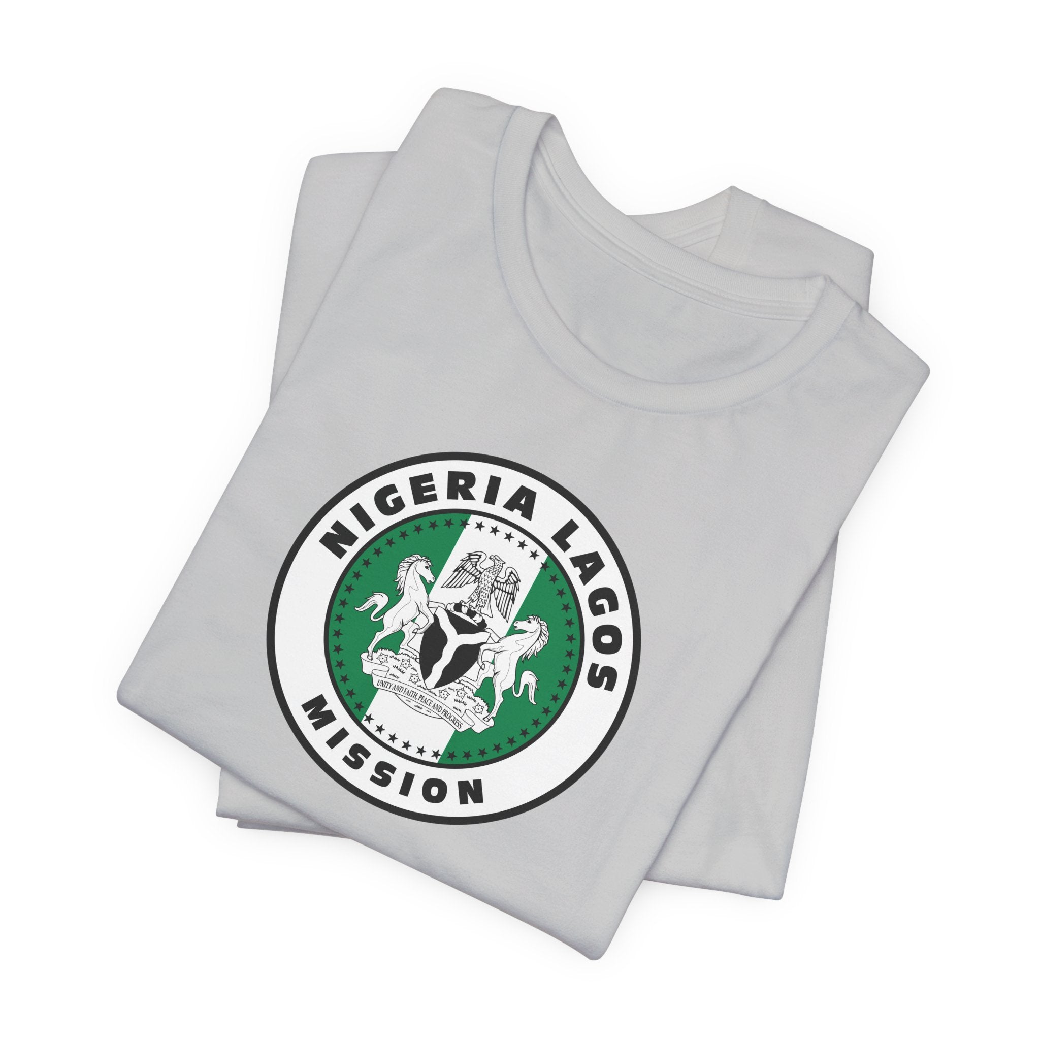 Nigeria Lagos Mission Flag Logo (White Border) T-shirt - Latter-Day Saint LDS Missionary Gift - Book of Mormon
