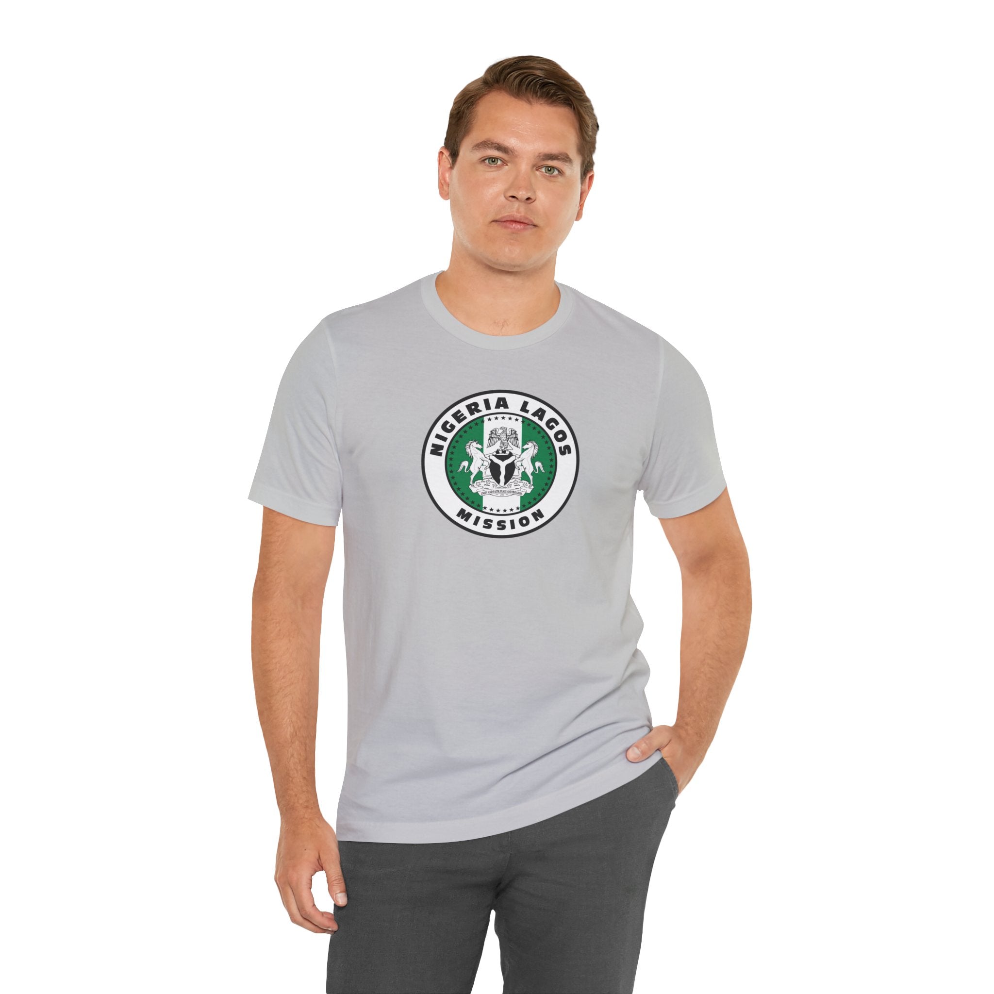 Nigeria Lagos Mission Flag Logo (White Border) T-shirt - Latter-Day Saint LDS Missionary Gift - Book of Mormon