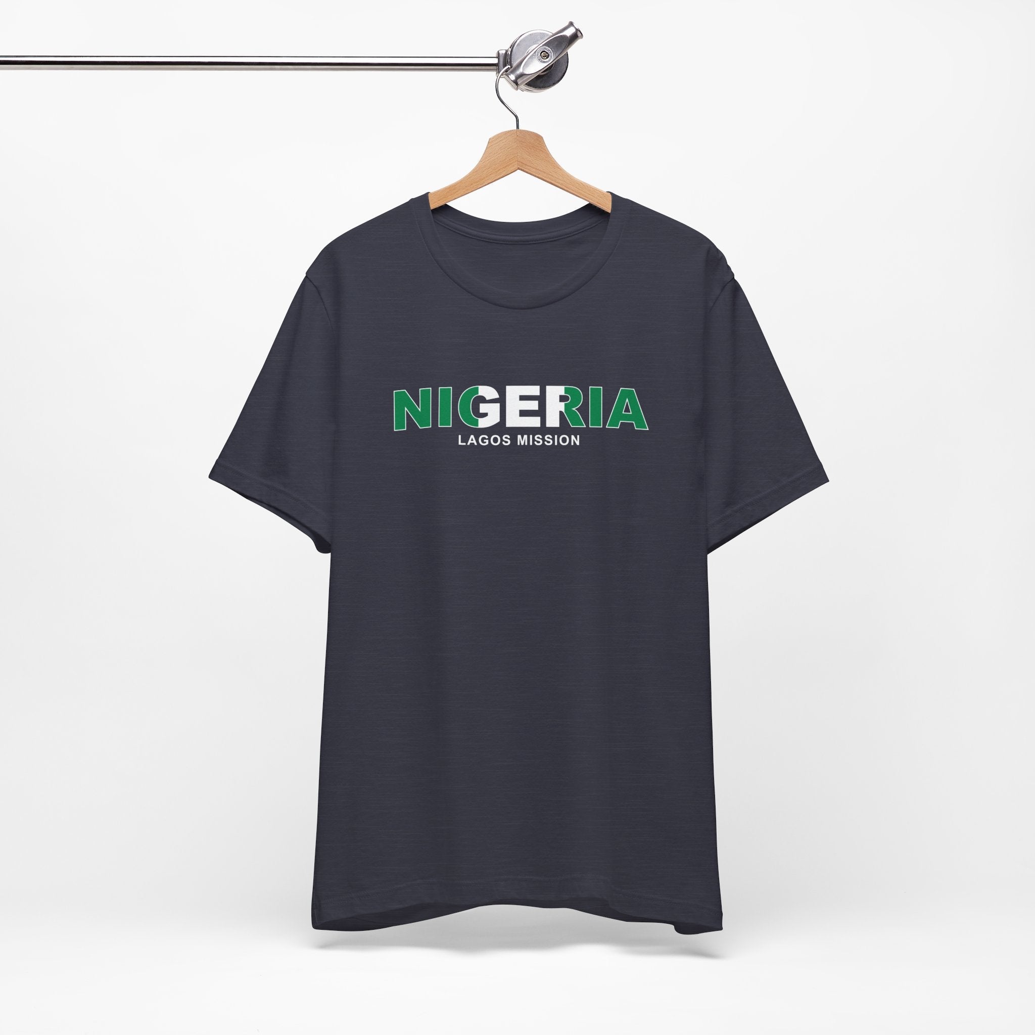 Nigeria Lagos Mission Flag Title T-shirt - Latter-Day Saint LDS Missionary Gift - Book of Mormon