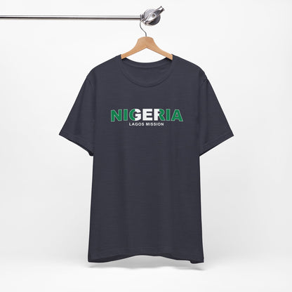 Nigeria Lagos Mission Flag Title T-shirt - Latter-Day Saint LDS Missionary Gift - Book of Mormon