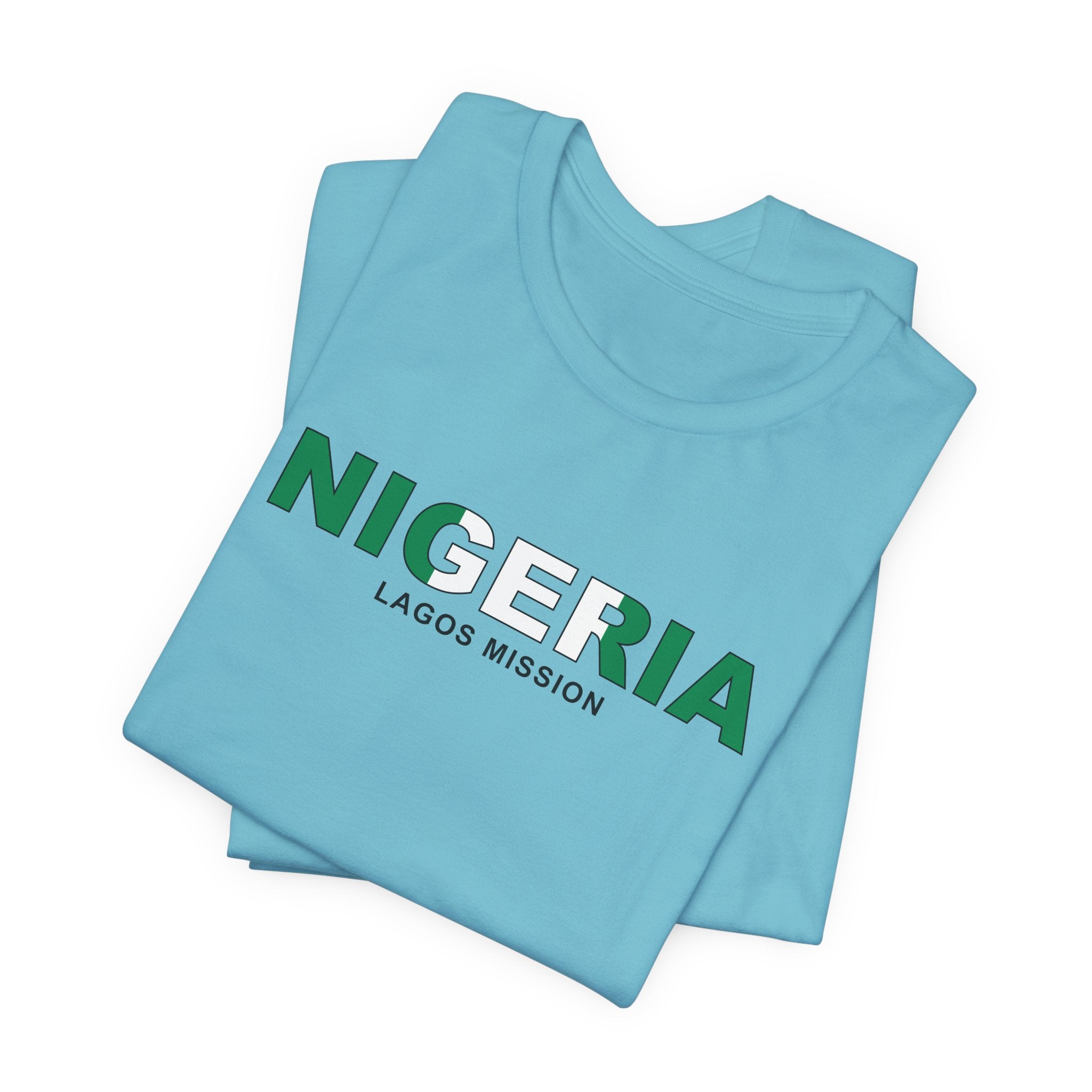 Nigeria Lagos Mission Flag Title T-shirt - Latter-Day Saint LDS Missionary Gift - Book of Mormon