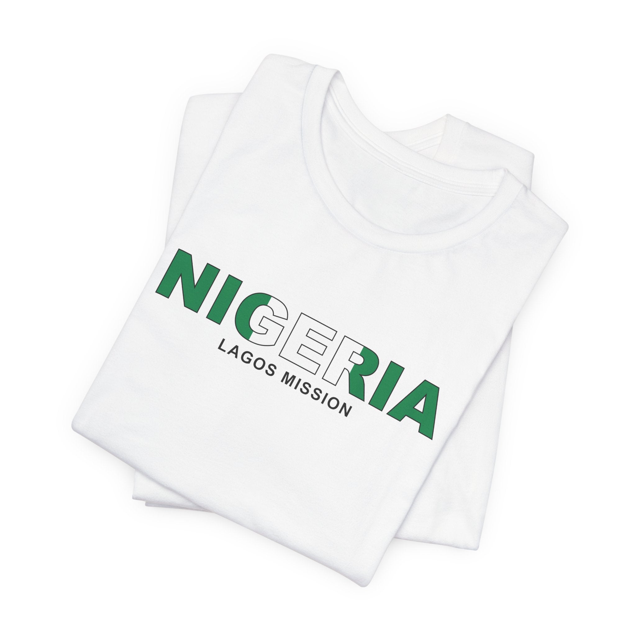 Nigeria Lagos Mission Flag Title T-shirt - Latter-Day Saint LDS Missionary Gift - Book of Mormon