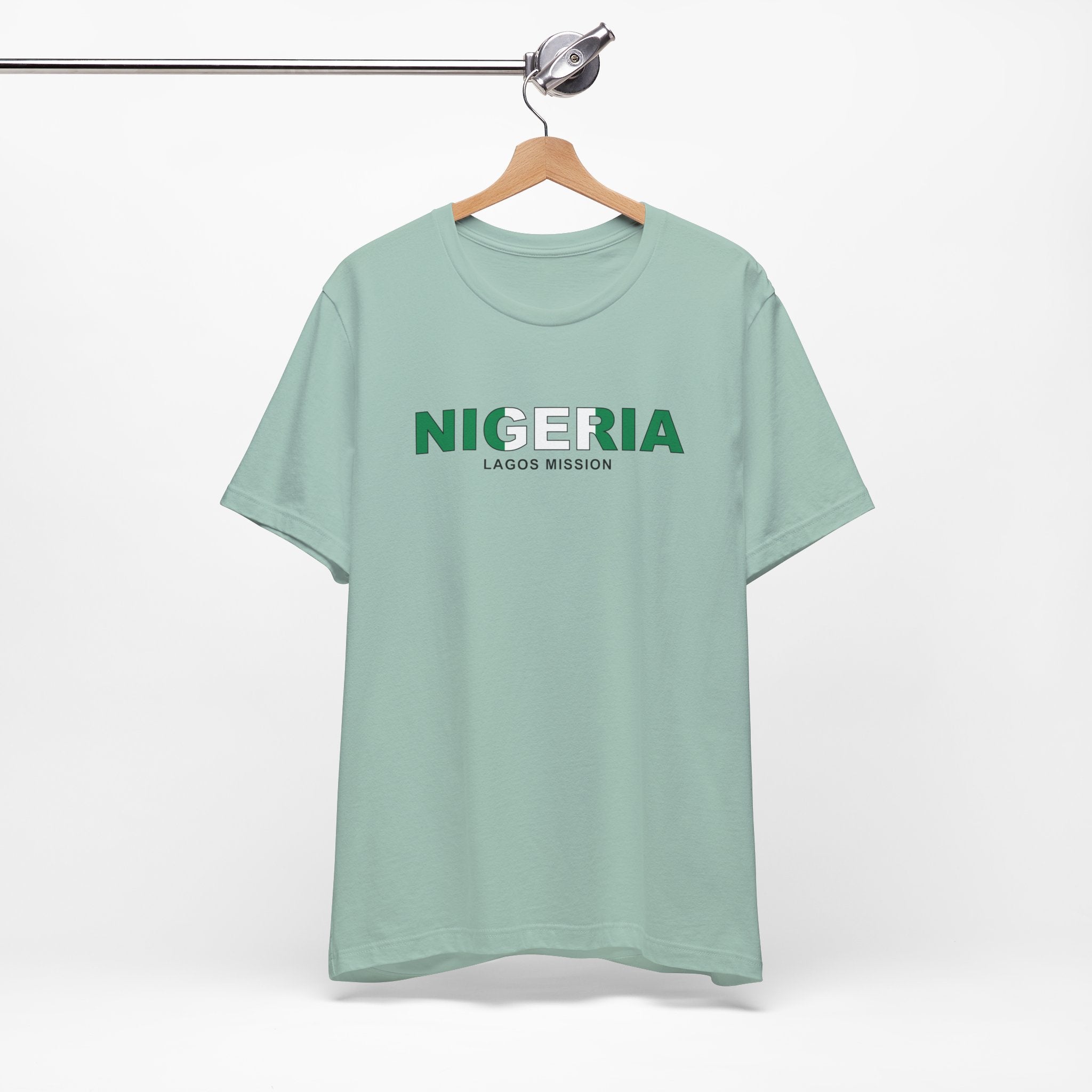 Nigeria Lagos Mission Flag Title T-shirt - Latter-Day Saint LDS Missionary Gift - Book of Mormon