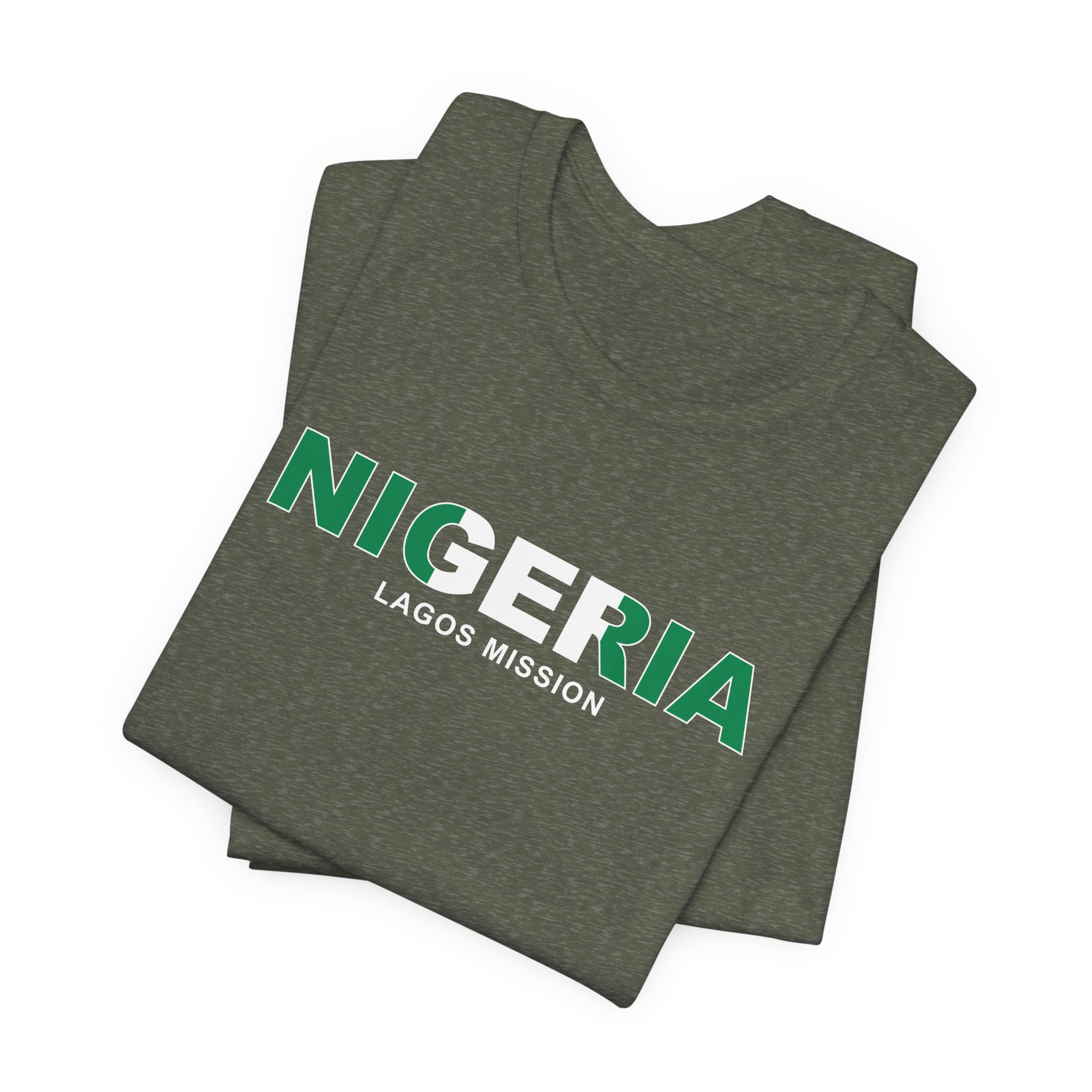 Nigeria Lagos Mission Flag Title T-shirt - Latter-Day Saint LDS Missionary Gift - Book of Mormon