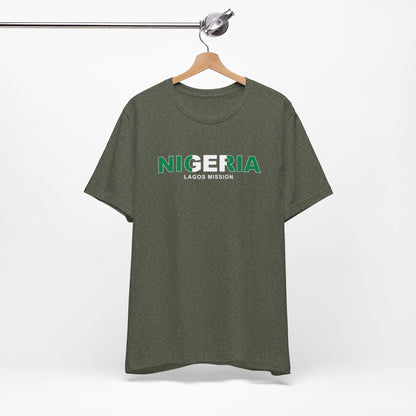 Nigeria Lagos Mission Flag Title T-shirt - Latter-Day Saint LDS Missionary Gift - Book of Mormon