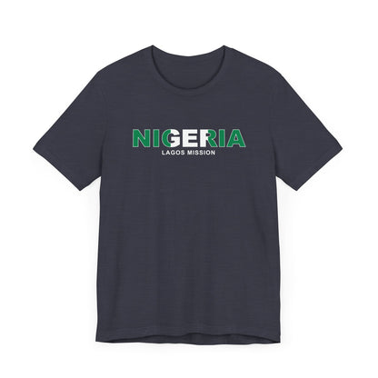 Nigeria Lagos Mission Flag Title T-shirt - Latter-Day Saint LDS Missionary Gift - Book of Mormon