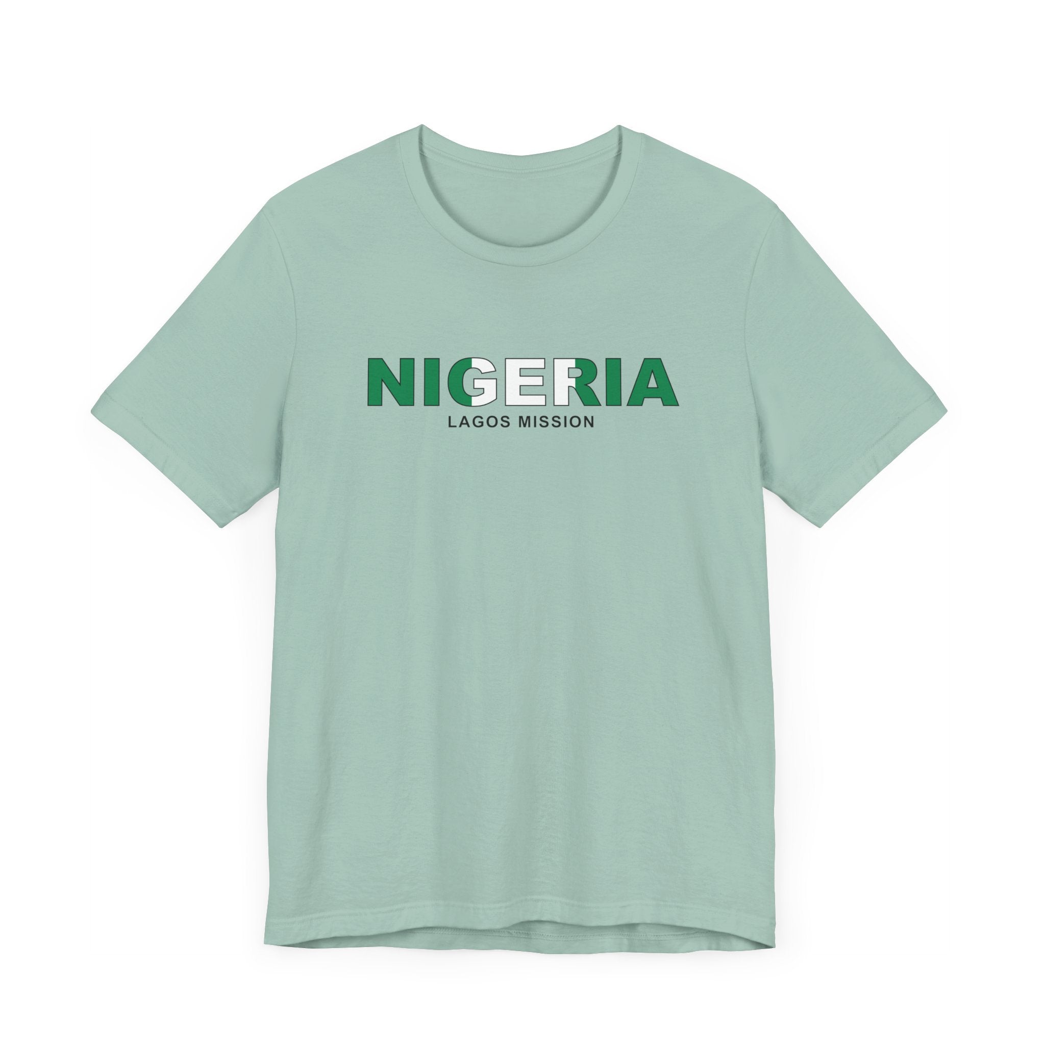 Nigeria Lagos Mission Flag Title T-shirt - Latter-Day Saint LDS Missionary Gift - Book of Mormon