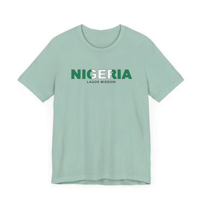 Nigeria Lagos Mission Flag Title T-shirt - Latter-Day Saint LDS Missionary Gift - Book of Mormon